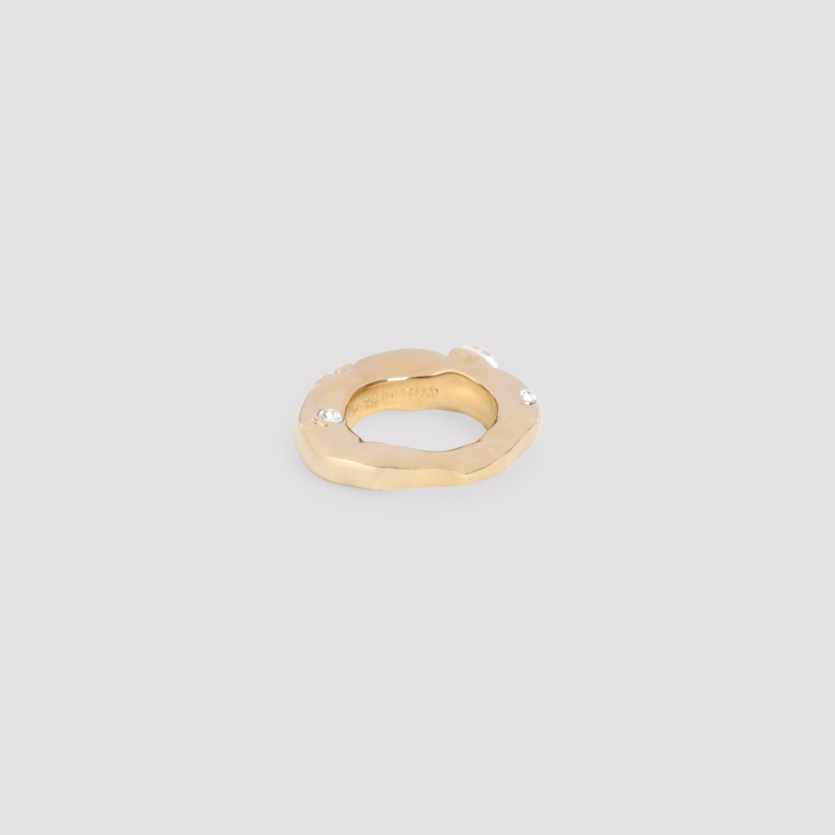 DRIES VAN NOTEN Elegant Brass and Glass Ring for Women