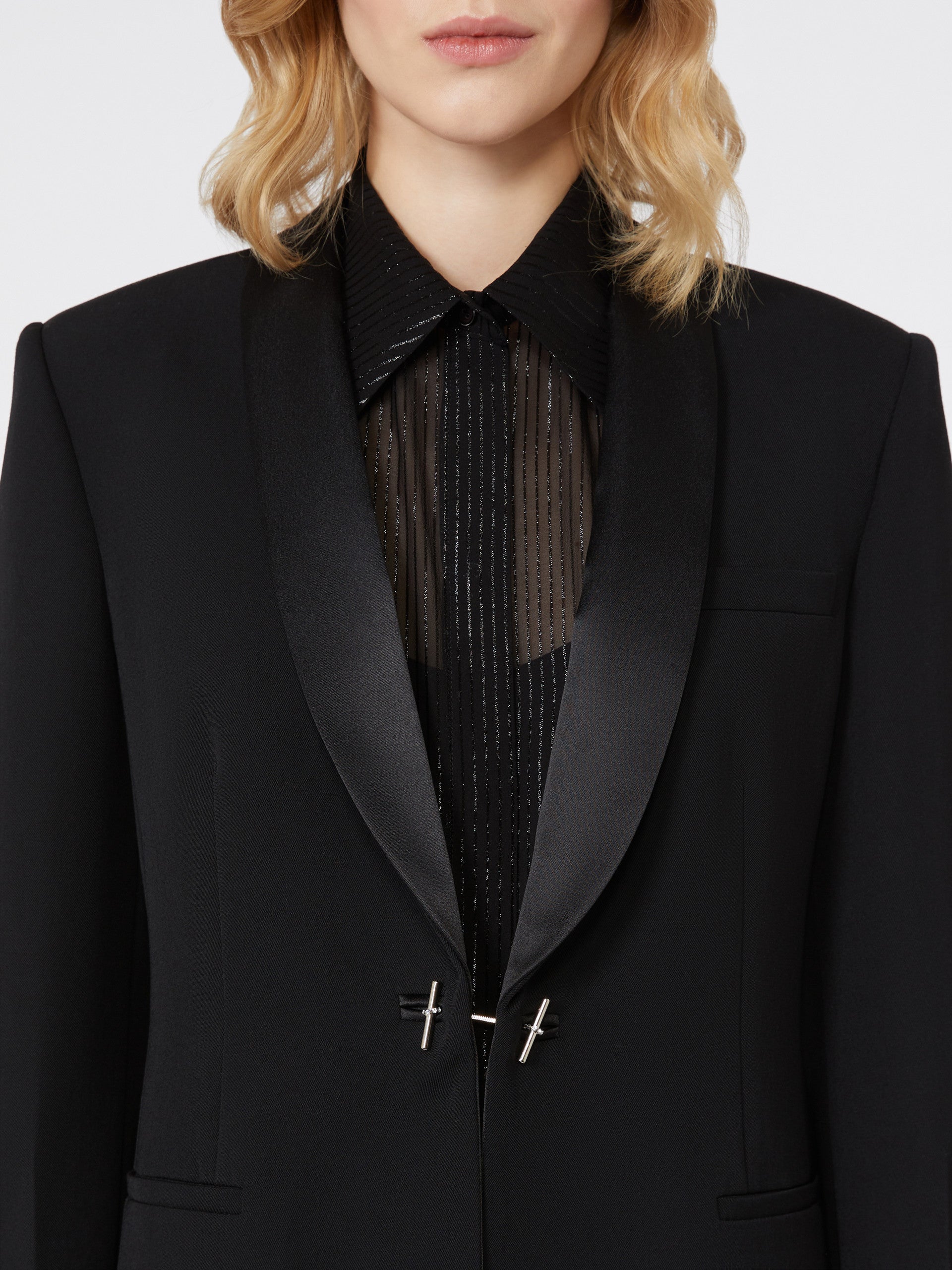 MAX MARA Fitted Wool Gabardine Blazer - Size 40