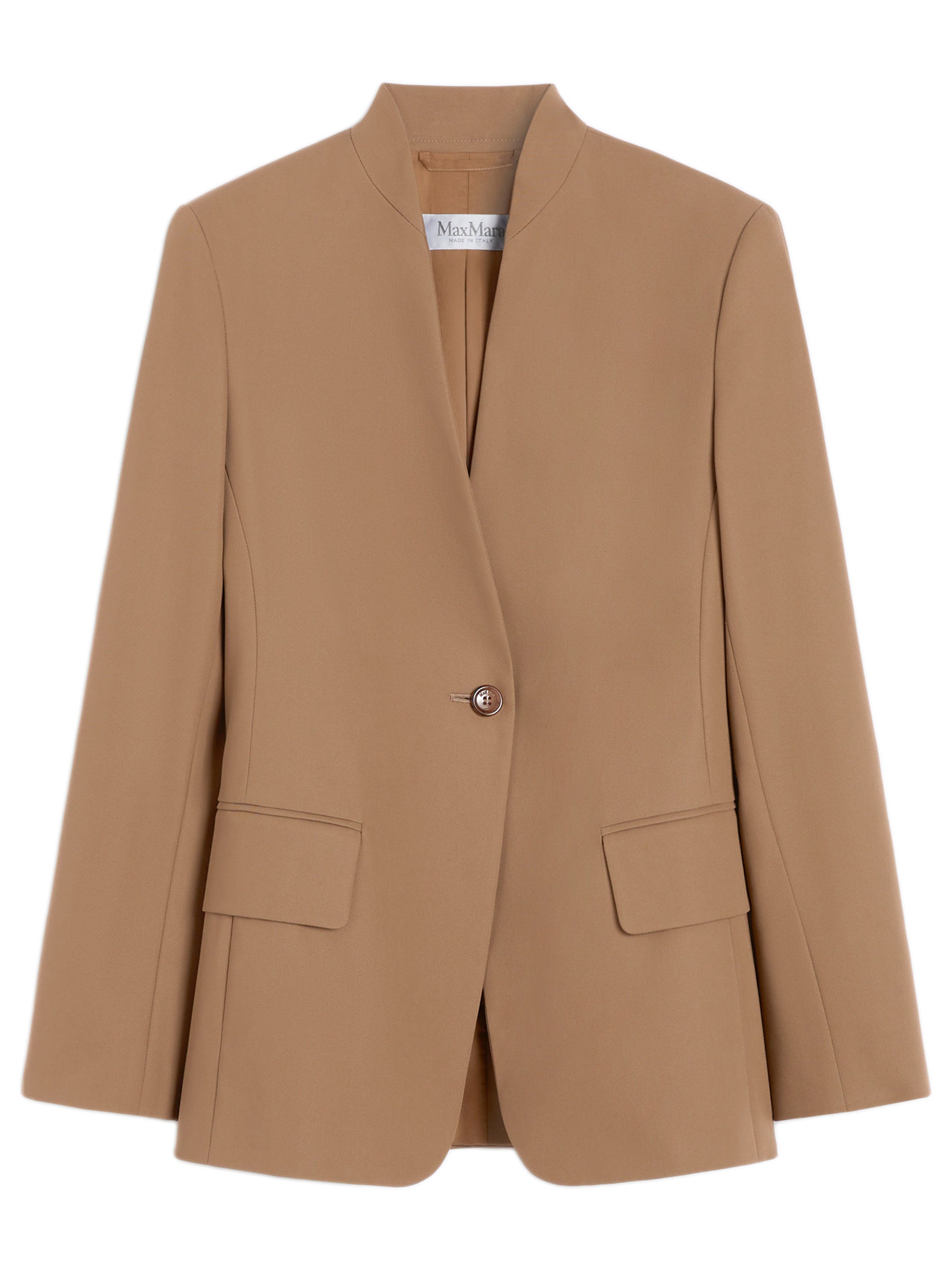 MAX MARA Fluid Cotton Twill Jacket with Stand Collar - FW25