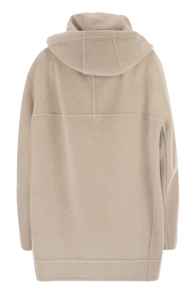 MAX MARA Womens 100% Cashmere Sweatshirt Jacket with Adjustable Hood and Metal Zipper - Size 36