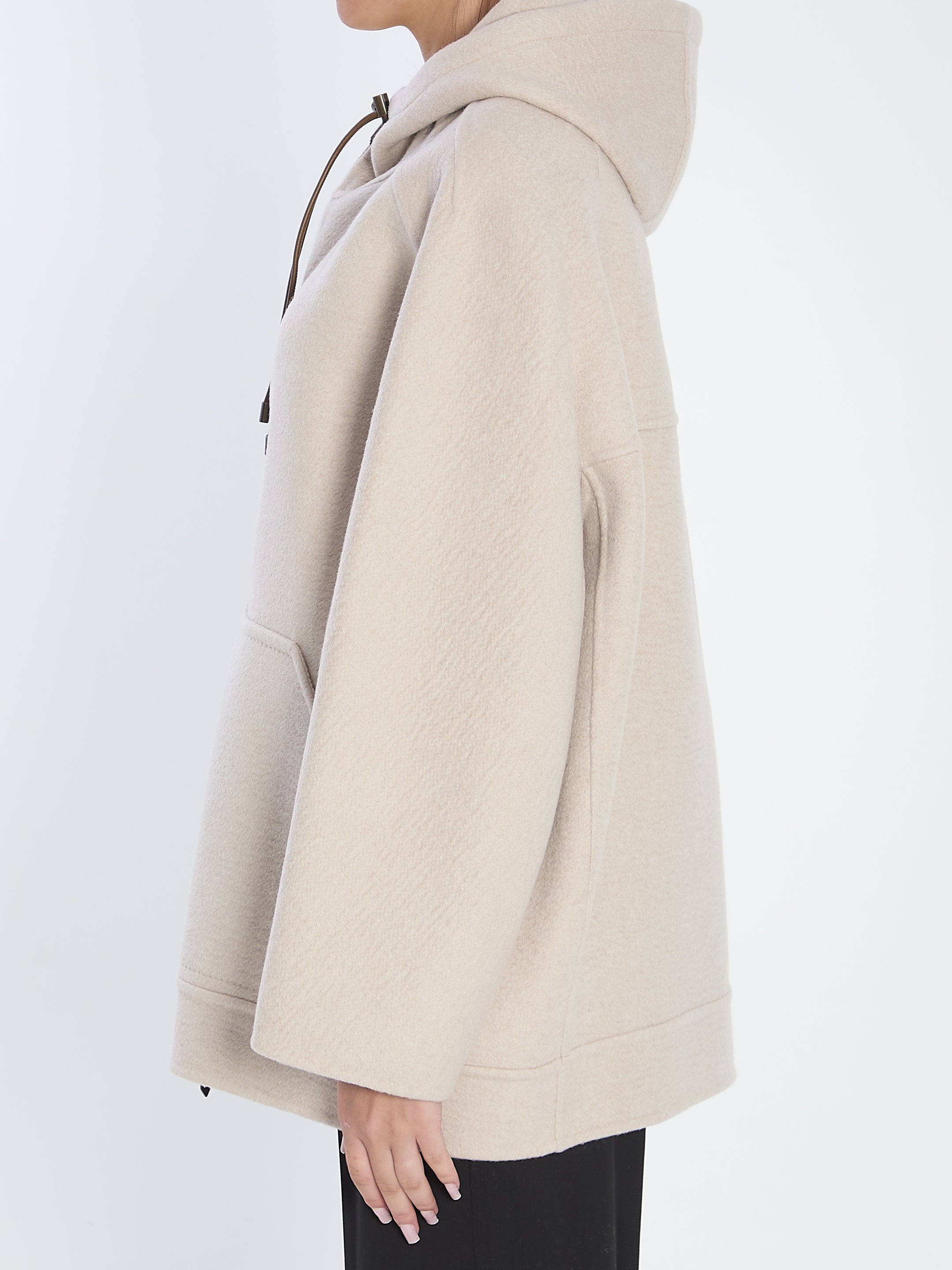 MAX MARA Oversized Cashmere Atelier Jacket with Drawstring Hood - Size 38