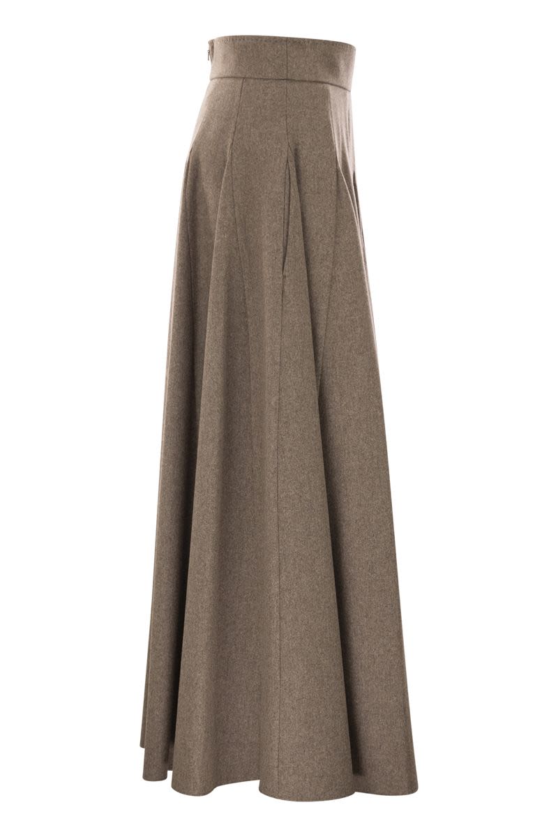 MAX MARA High-Waisted Wide Wool Felt Skirt