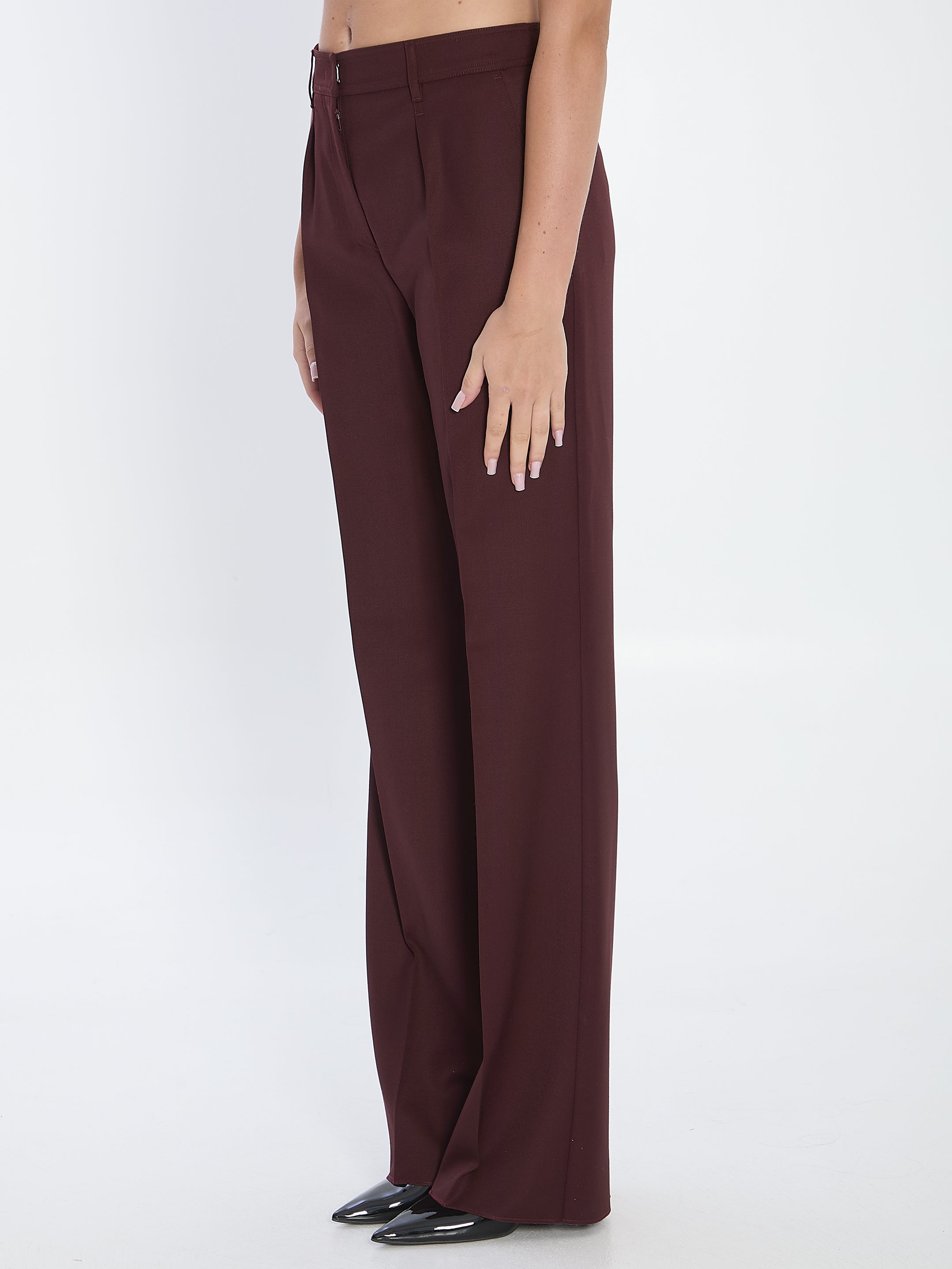 MAX MARA High Waisted Wide Leg Trousers - Size 42