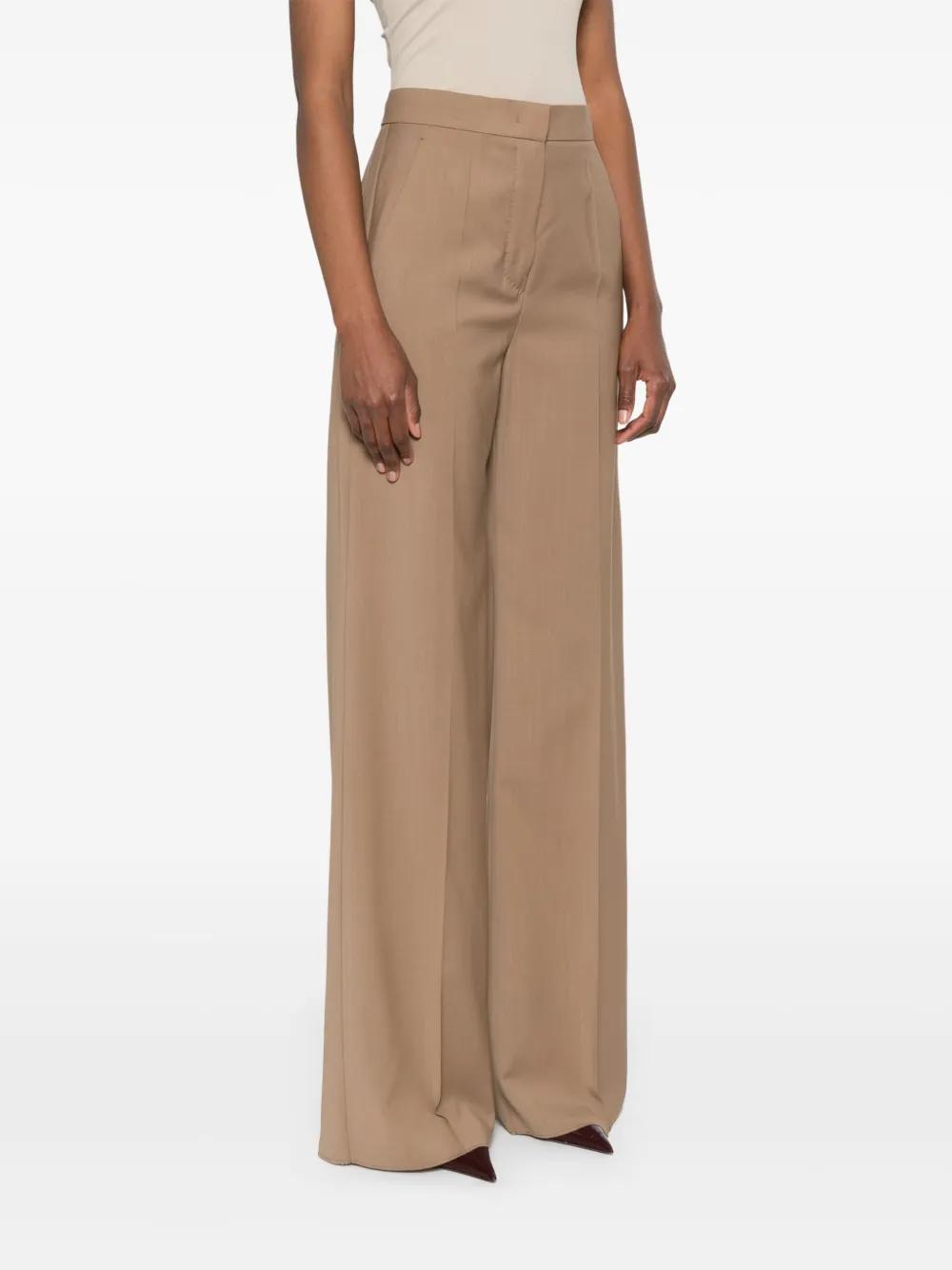 MAX MARA High-Waisted Trousers in Virgin Wool