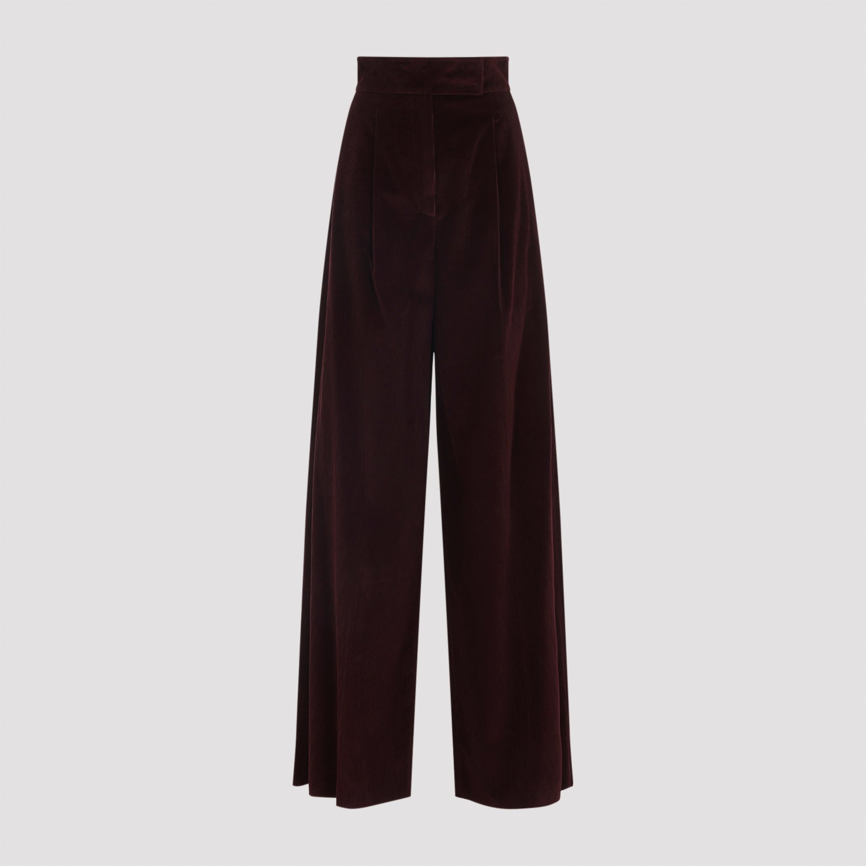 MAX MARA Wide-Leg Velvet Trousers - High-Waisted