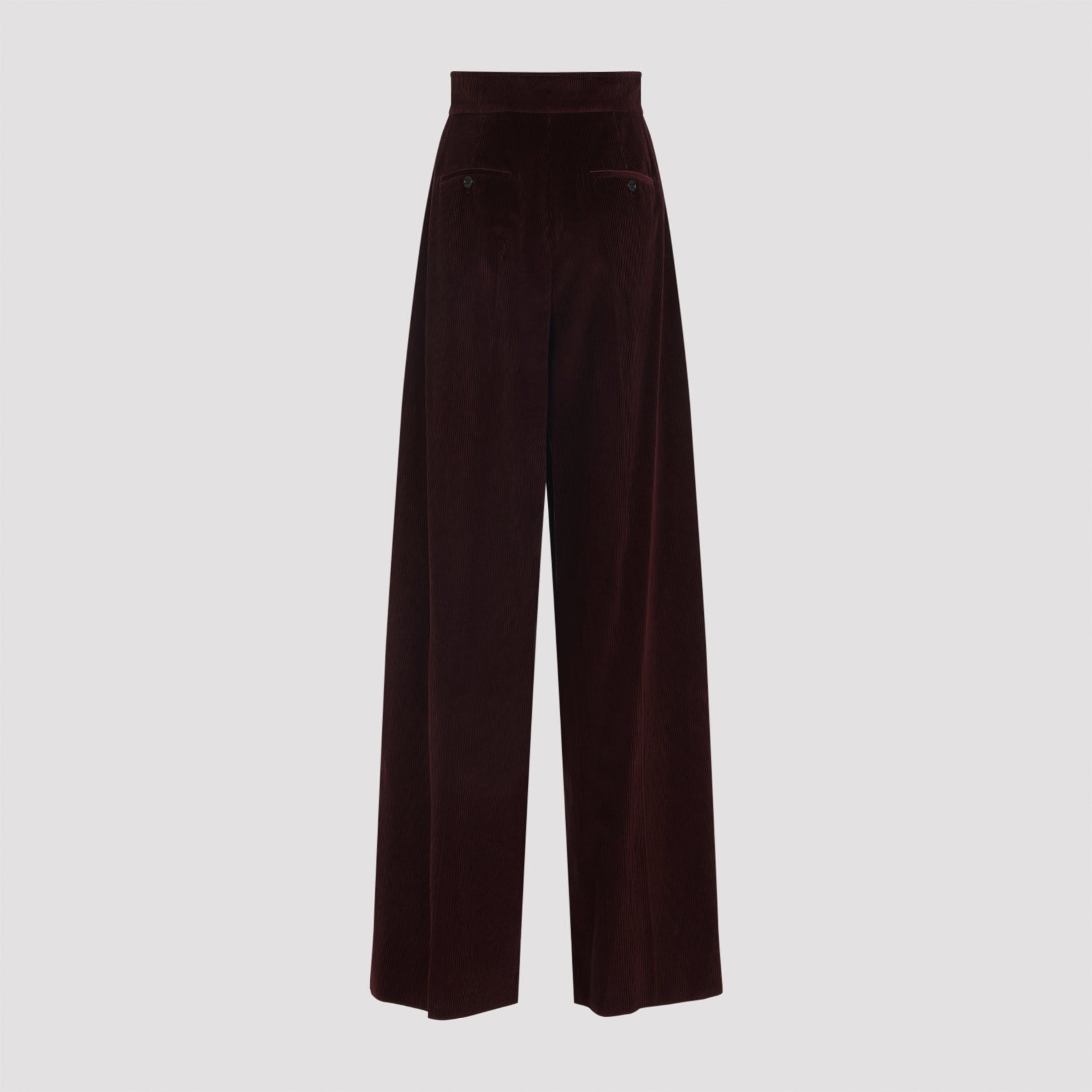 MAX MARA Wide-Leg Velvet Trousers - High-Waisted