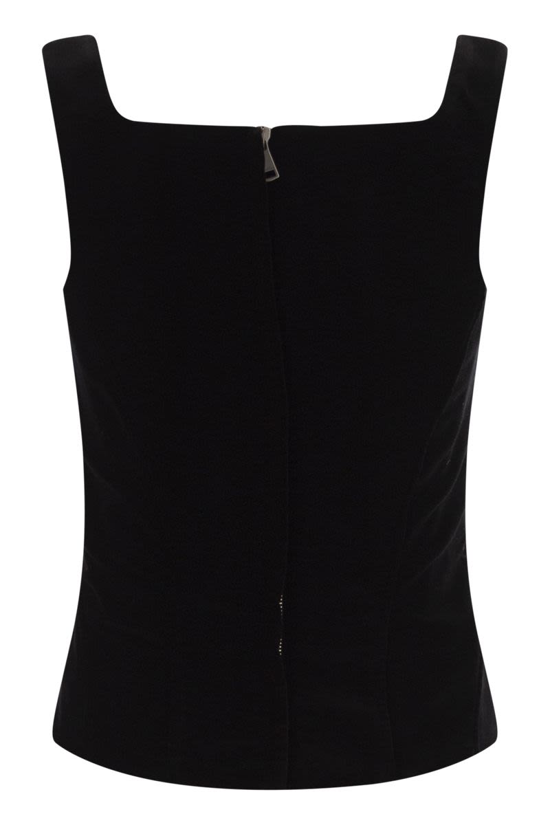 MAX MARA Velvet Bustier Top - Slim Fit Sleeveless