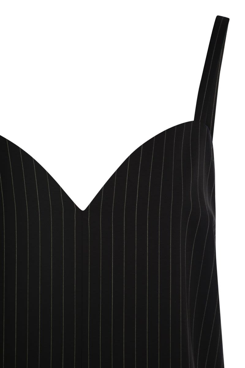 MAX MARA Pinstripe Wool Slipdress
