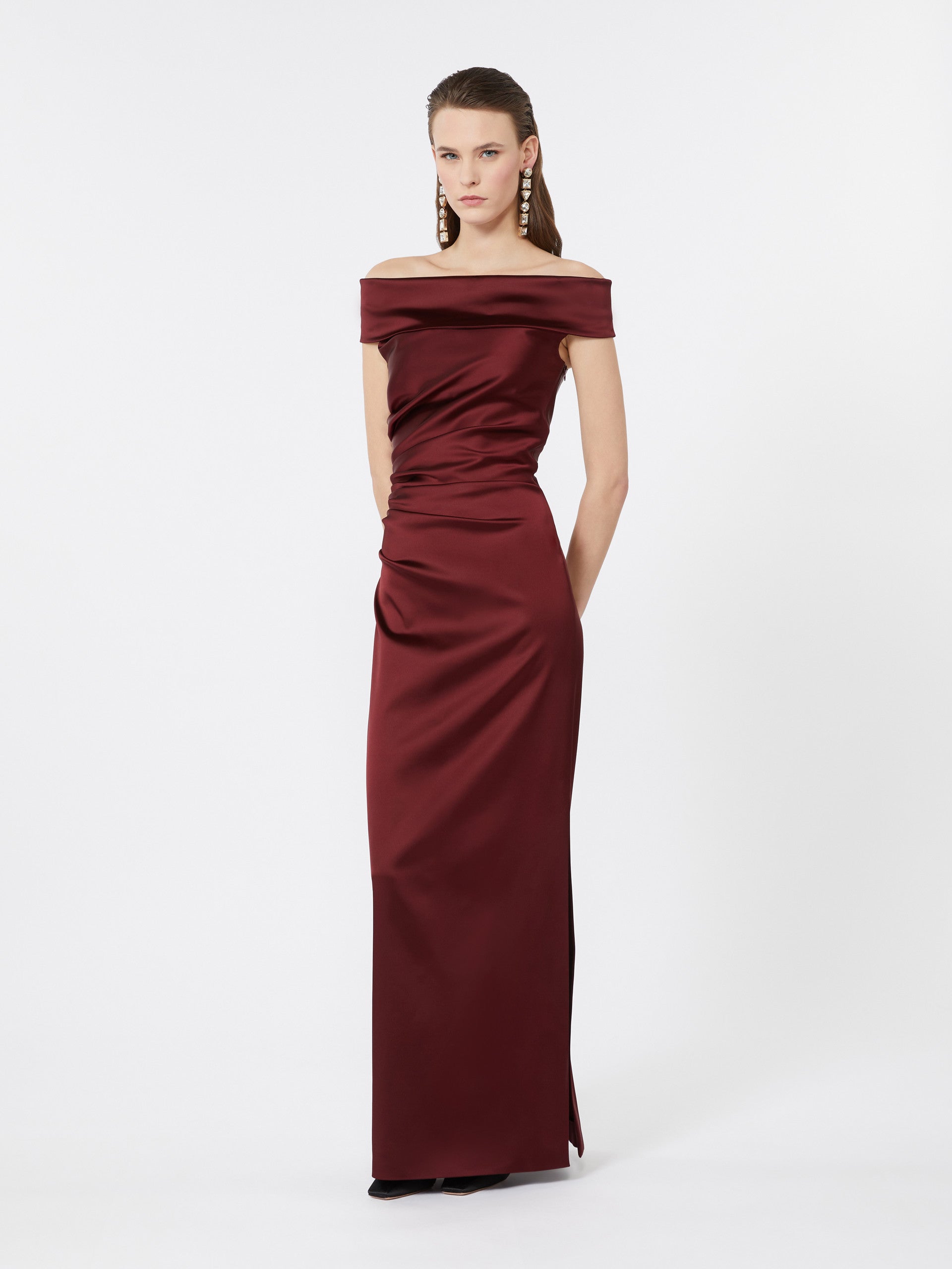 MAX MARA PIANOFORTE Boat Neck Long Dress