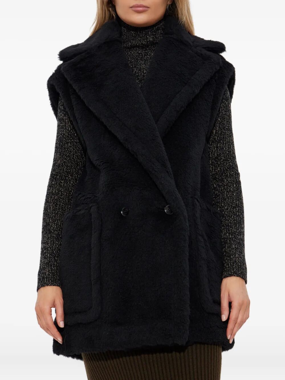 MAX MARA Teddy Vest in Alpaca and Wool - Wide Fit