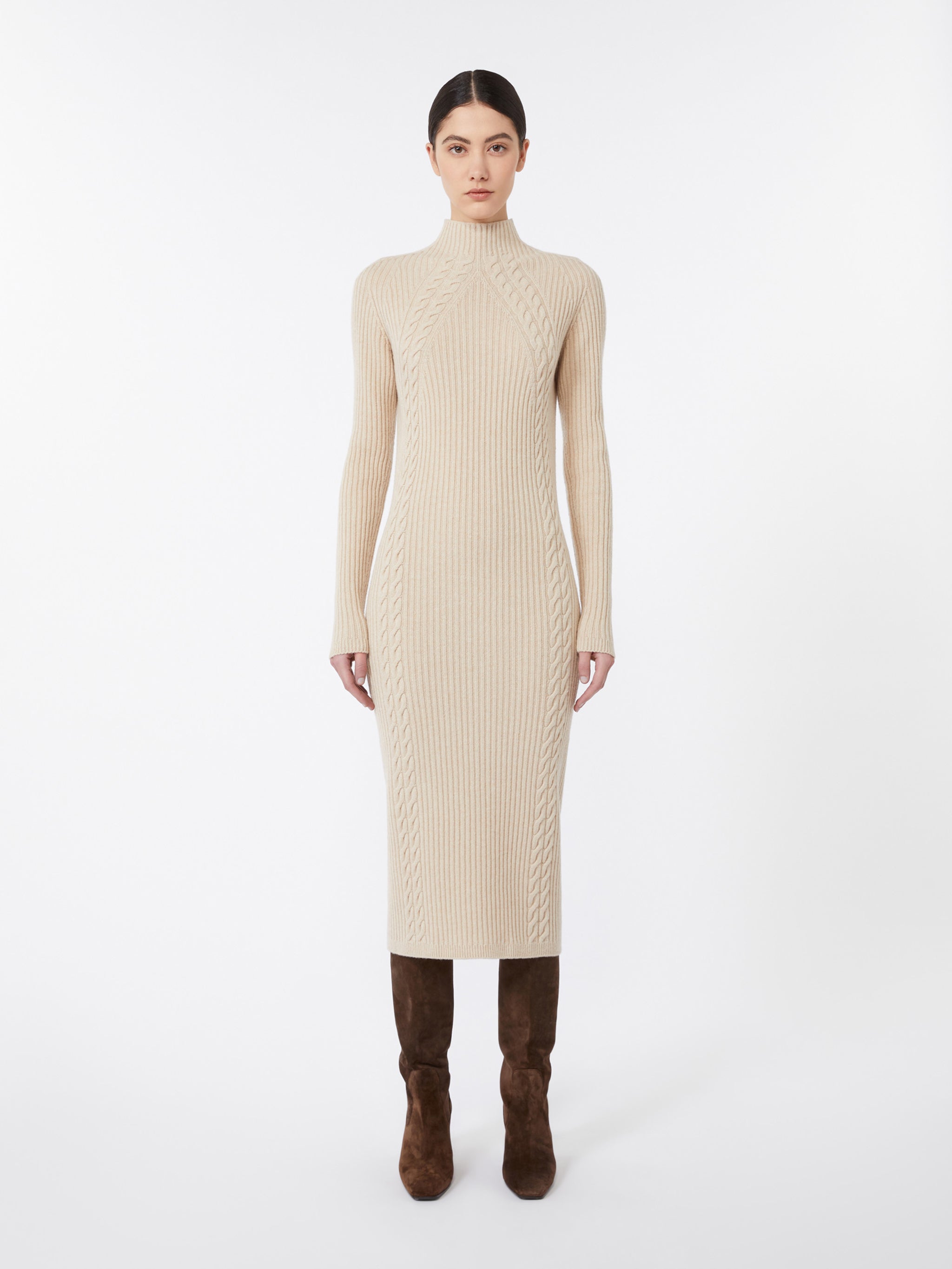 MAX MARA Fitted Wool and Cashmere Dress