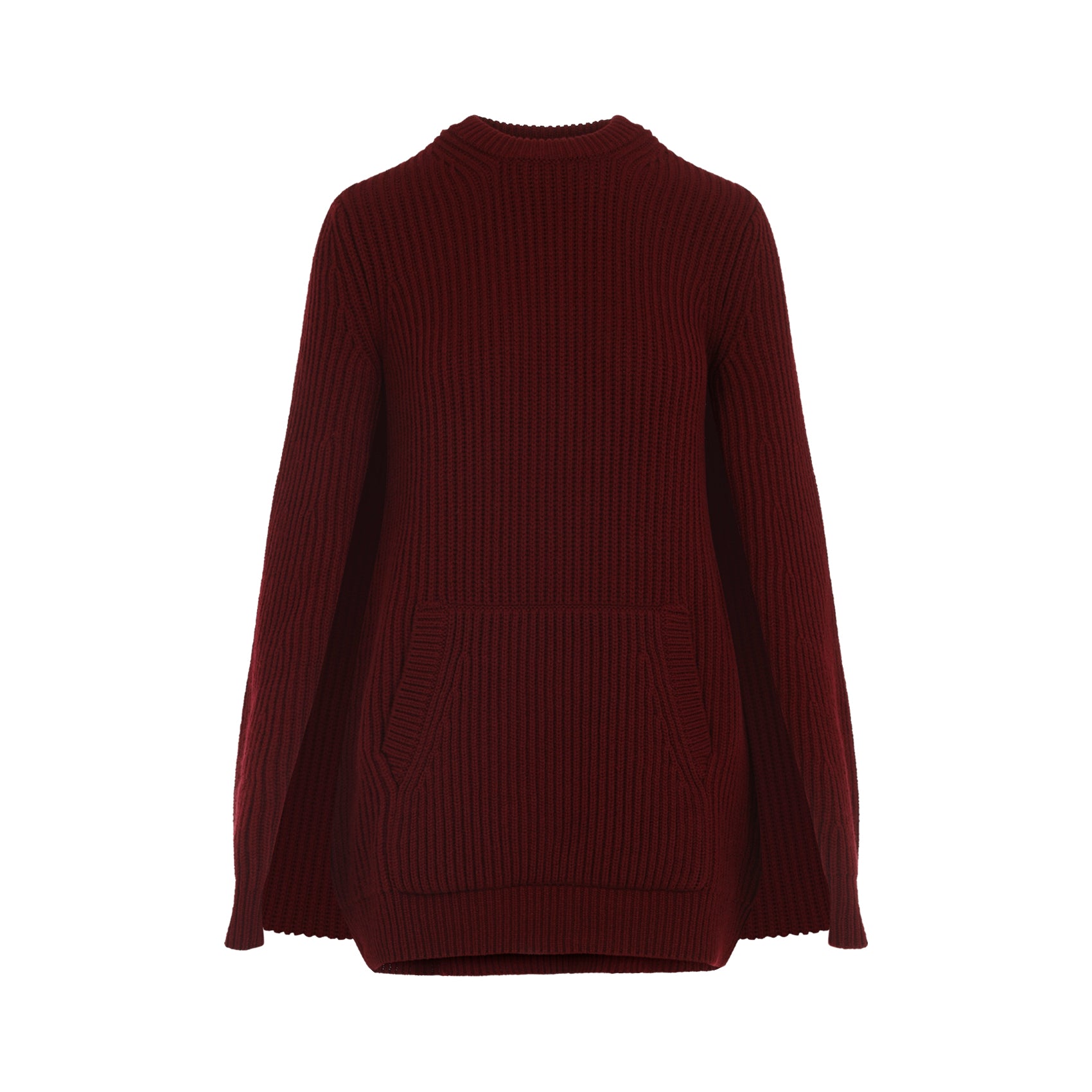 MAX MARA Flared Crew Neck Long Sleeve Dress with Front Pocket - Size S