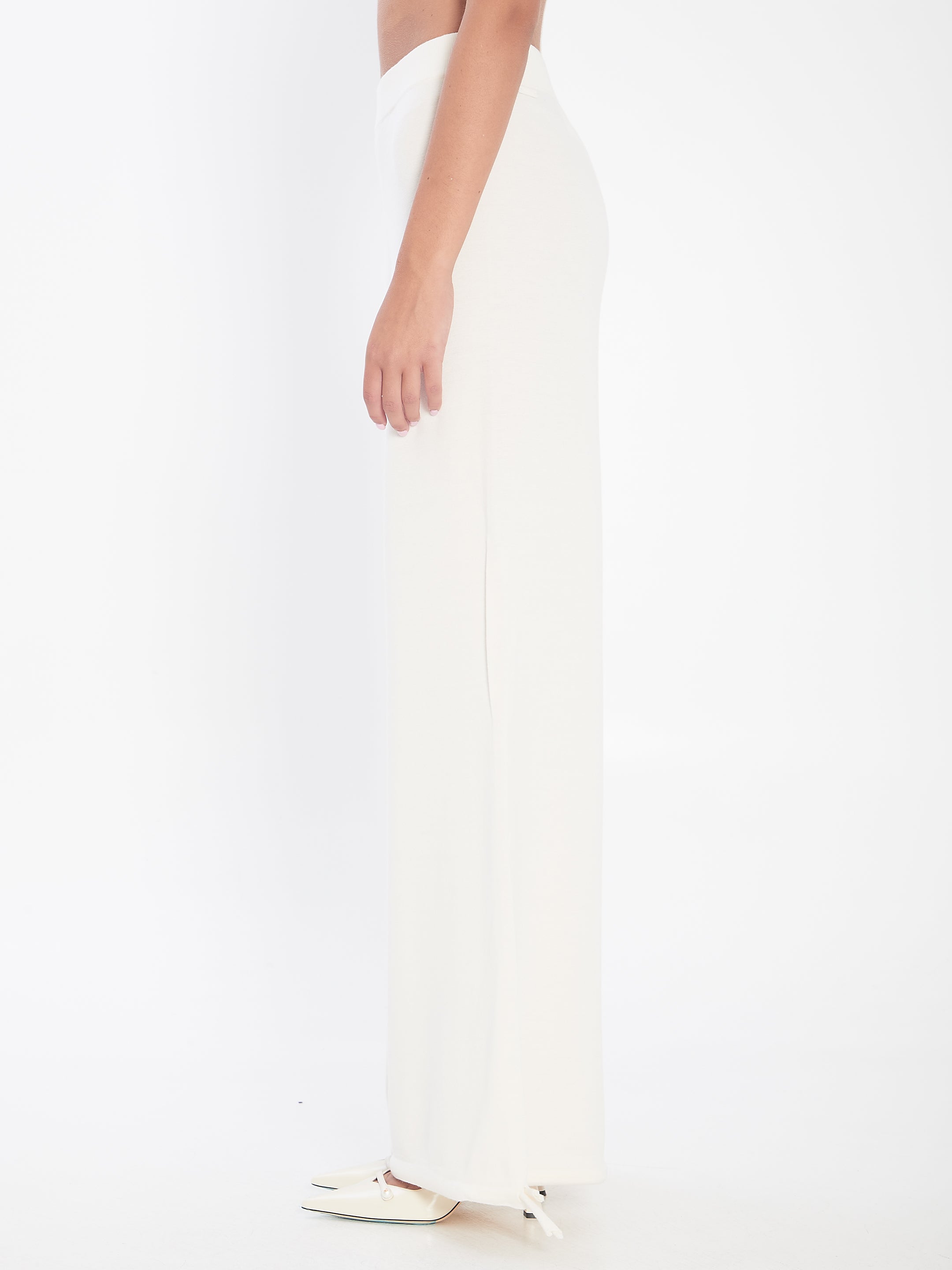 MAX MARA Wool Yarn Trousers with Wide Leg and Relaxed Fit - Medium