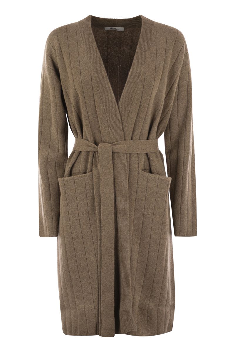 MAX MARA Cashmere Cardigan with Belt and Pockets