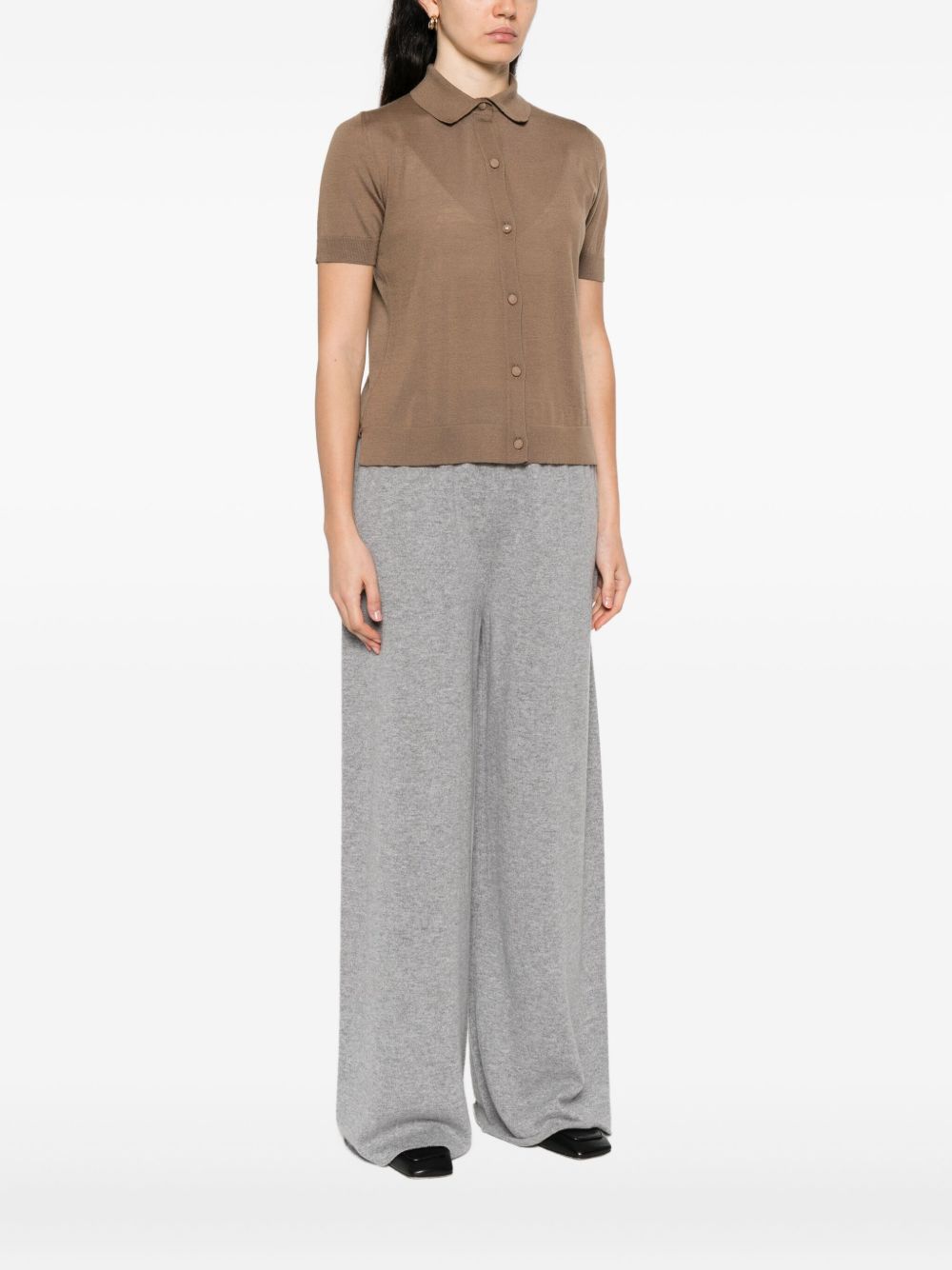 MAX MARA Shirt Collar Cardigan with Cover Buttons - Size S