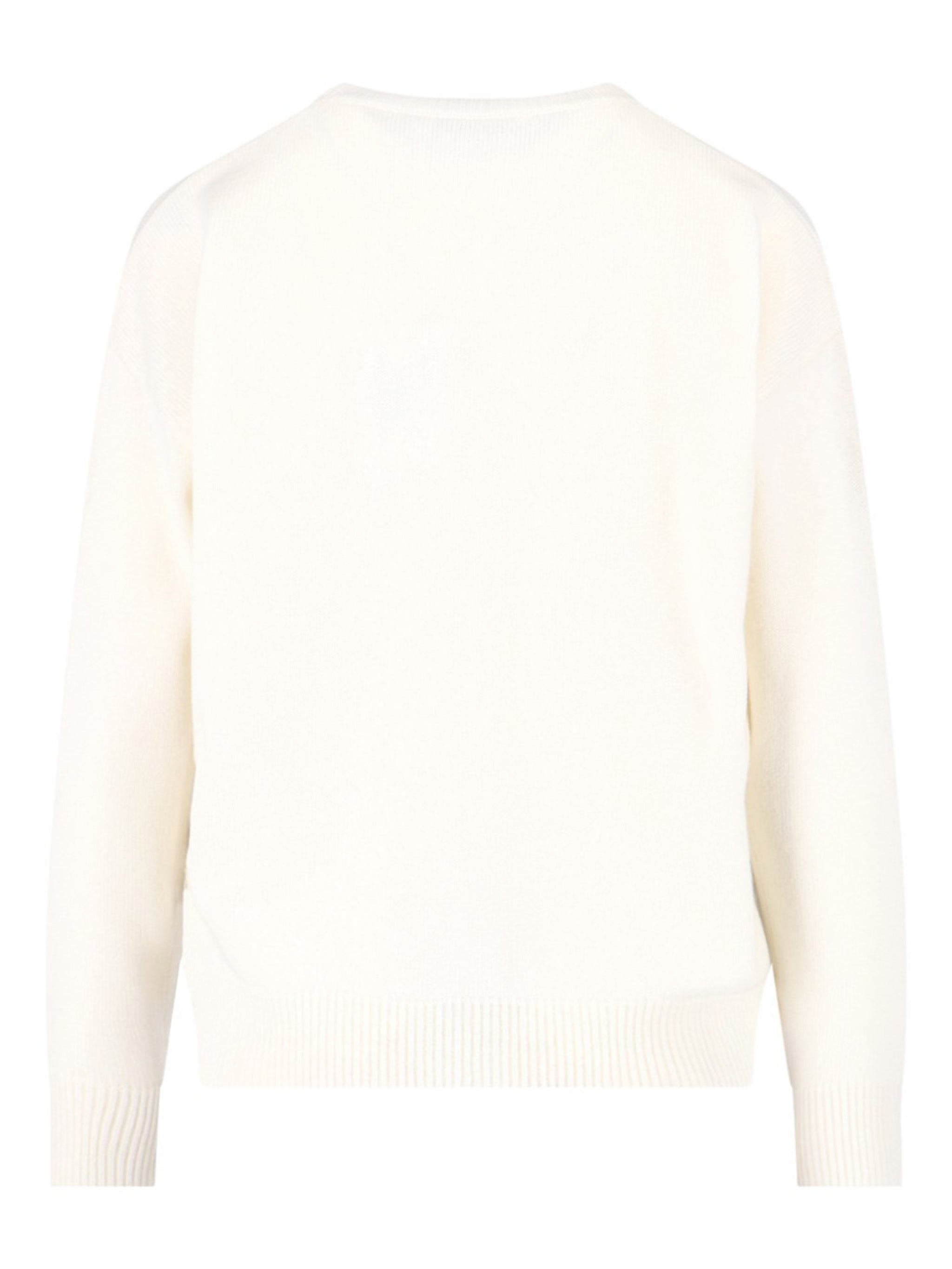 MAX MARA Wool and Cashmere Sweater with Maxi Logo Inlay