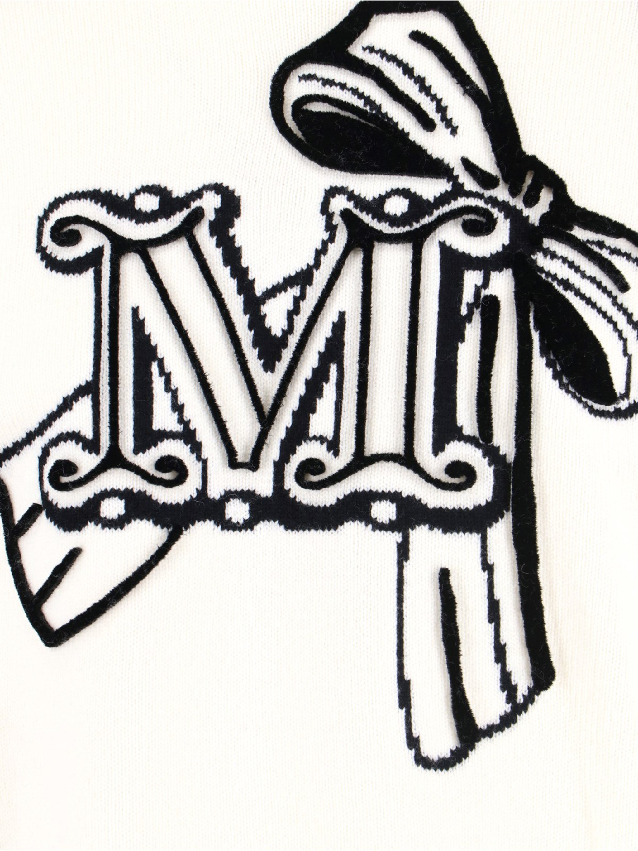 MAX MARA Wool and Cashmere Sweater with Maxi Logo Inlay