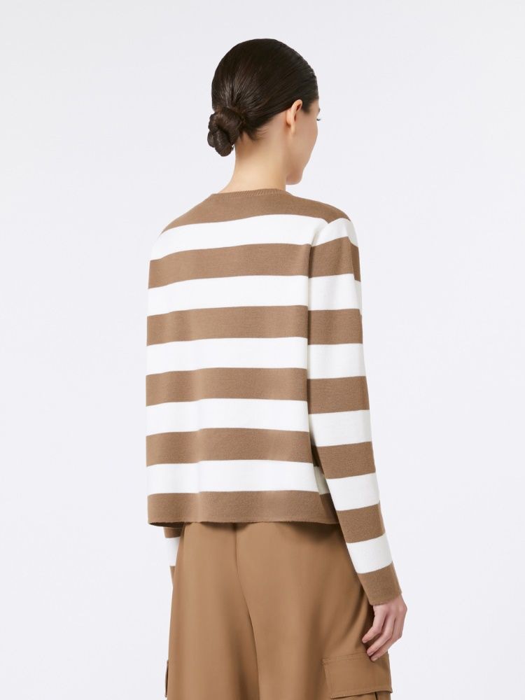 MAX MARA Boxy Fit Wool Sweater with Embroidered Detail