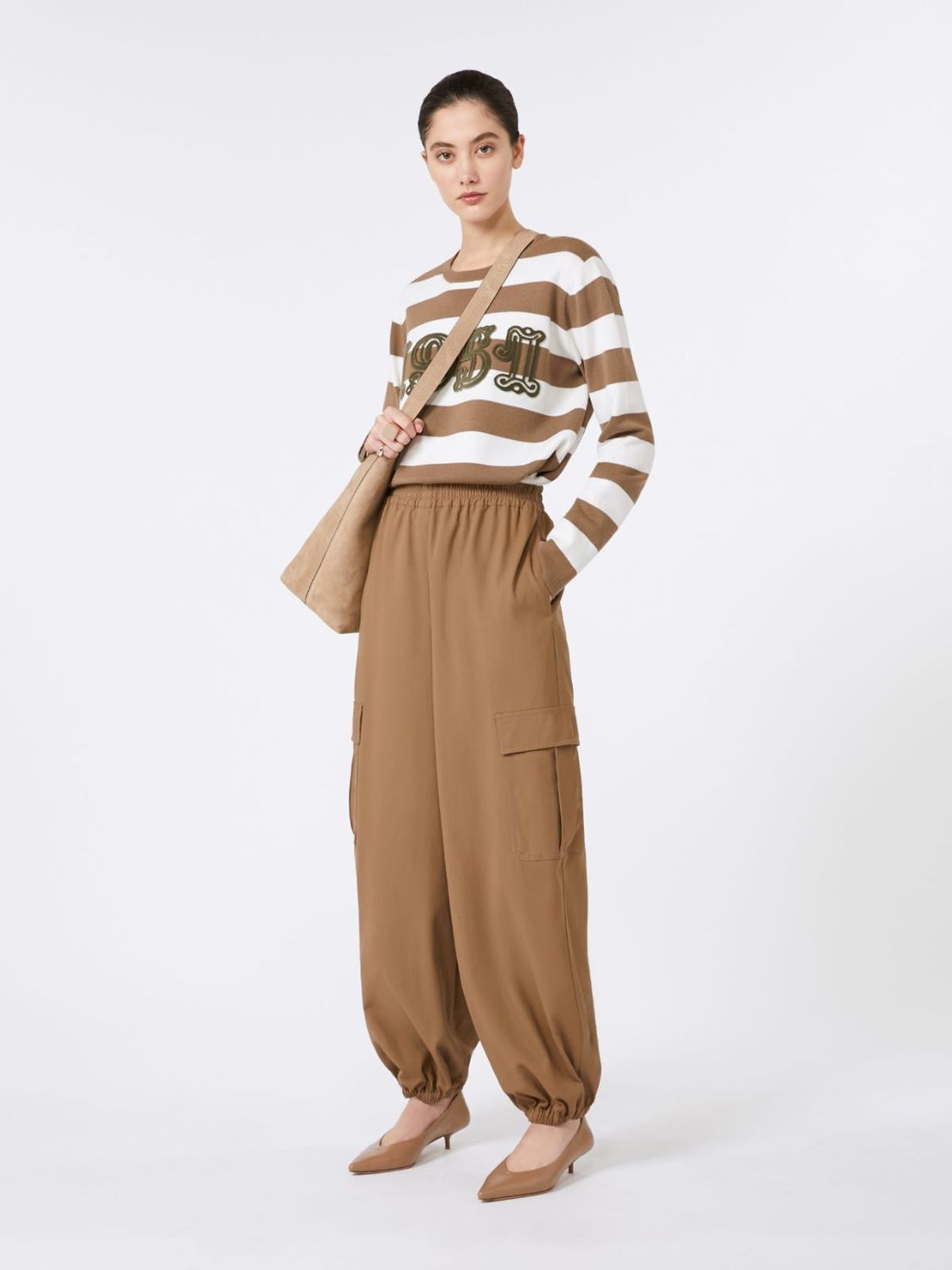 MAX MARA Boxy Fit Wool Sweater with Embroidered Detail