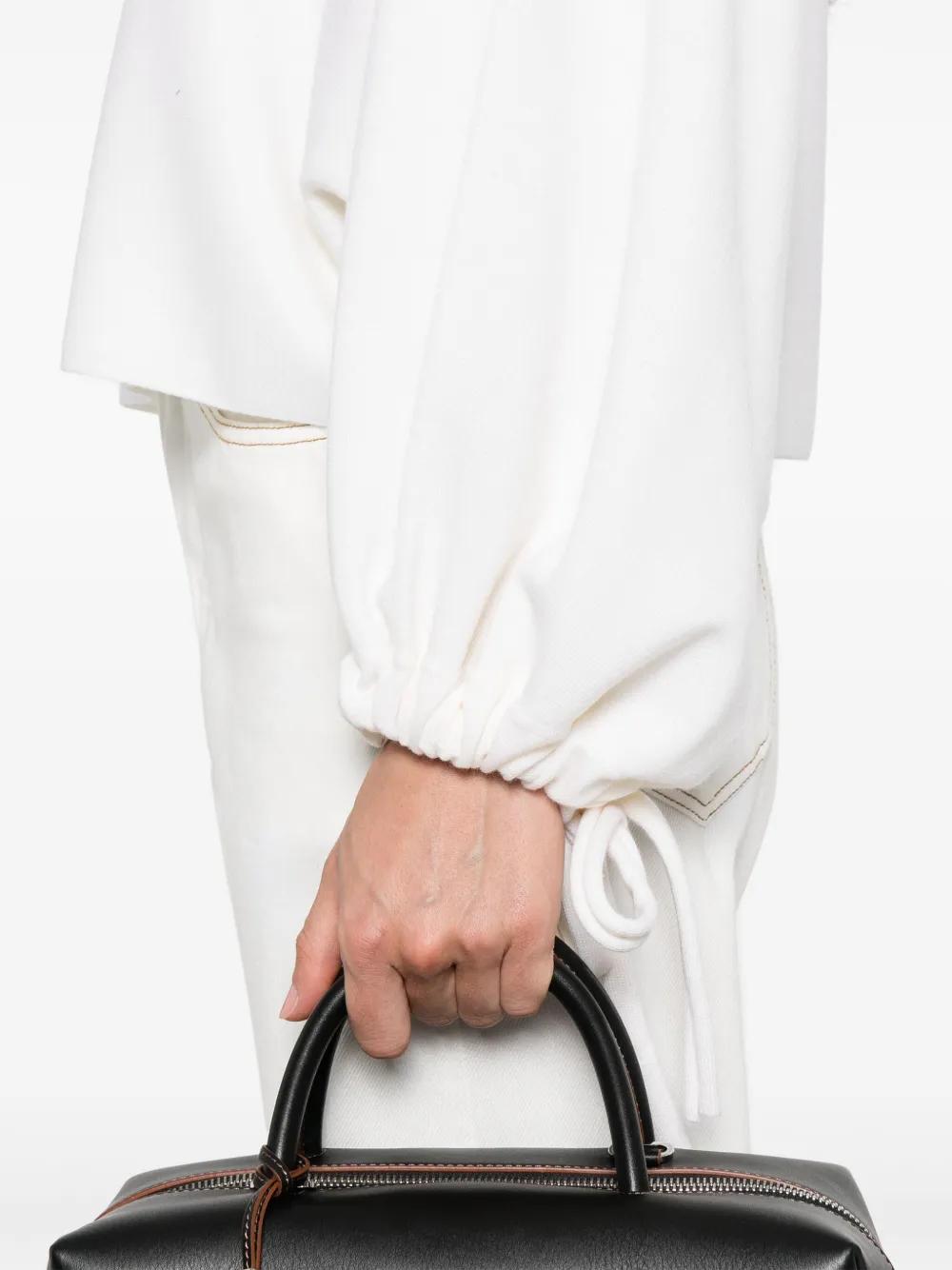 MAX MARA Cropped Fine Wool Yarn Sweater with Batwing Sleeves