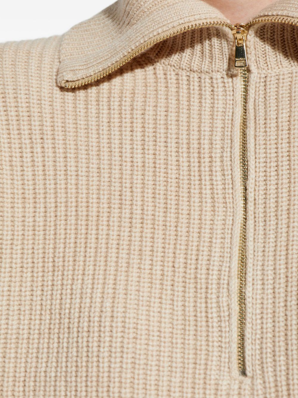 MAX MARA Wool and Cashmere Relaxed Fit High Neck Sweater with Zip