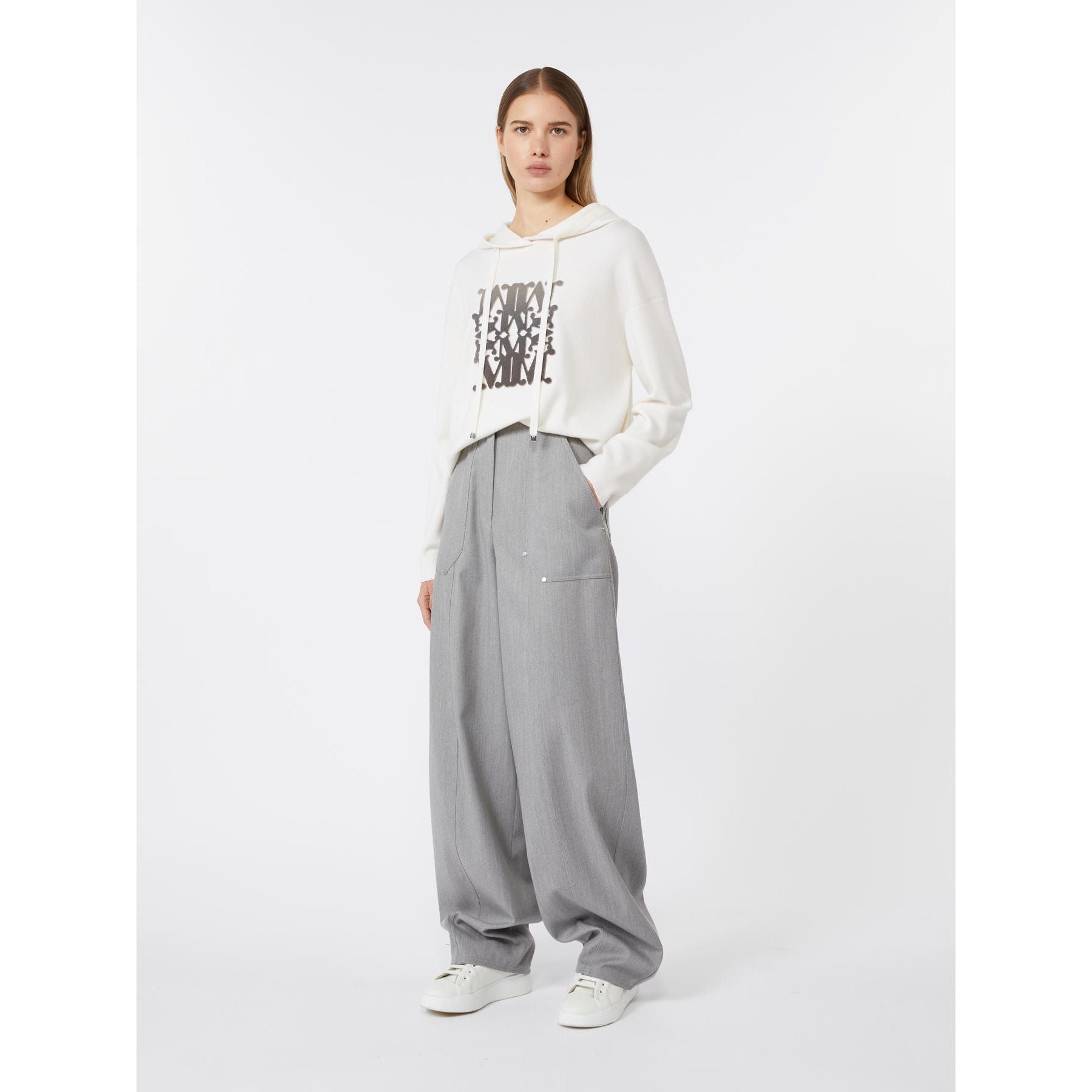 MAX MARA Lightweight Wool Yarn Sweatshirt with Hood - Special Edition