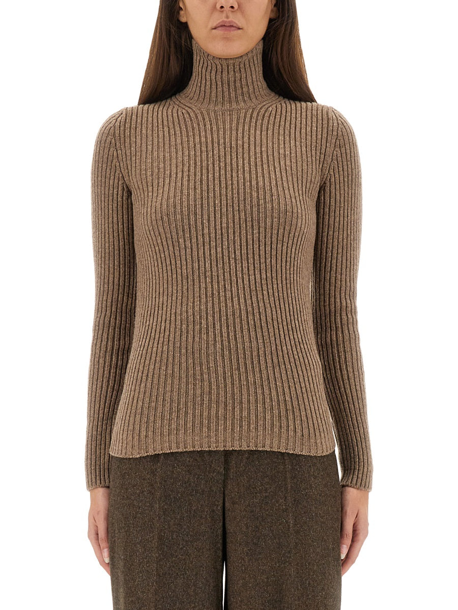MAX MARA Slim Fit Ribbed Turtleneck Sweater - Size S