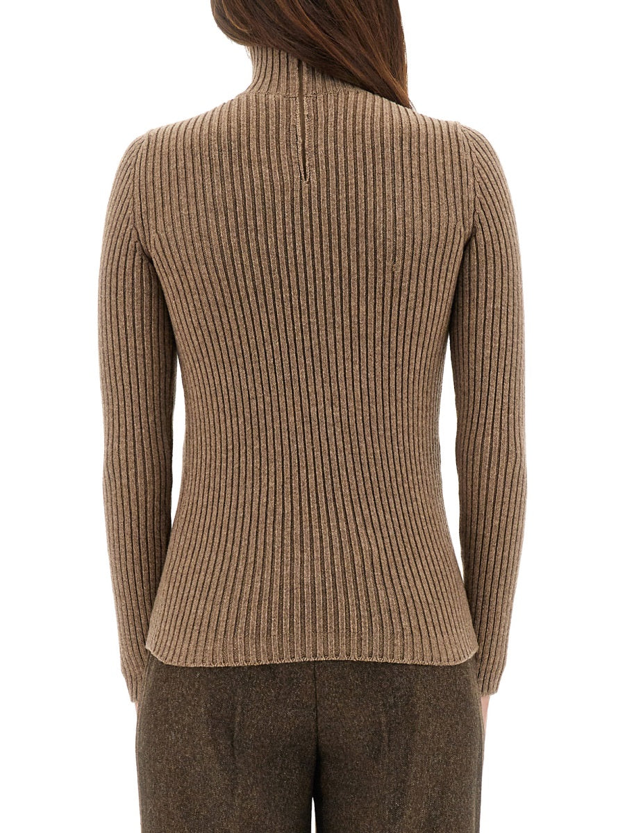 MAX MARA Slim Fit Ribbed Turtleneck Sweater - Size S