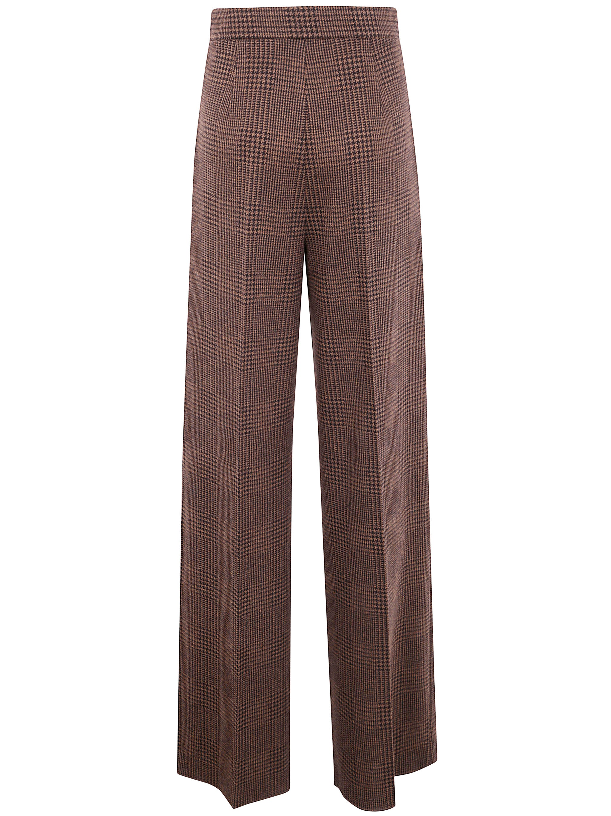 MAX MARA Wide Leg Prince of Wales T-Shirt Trousers