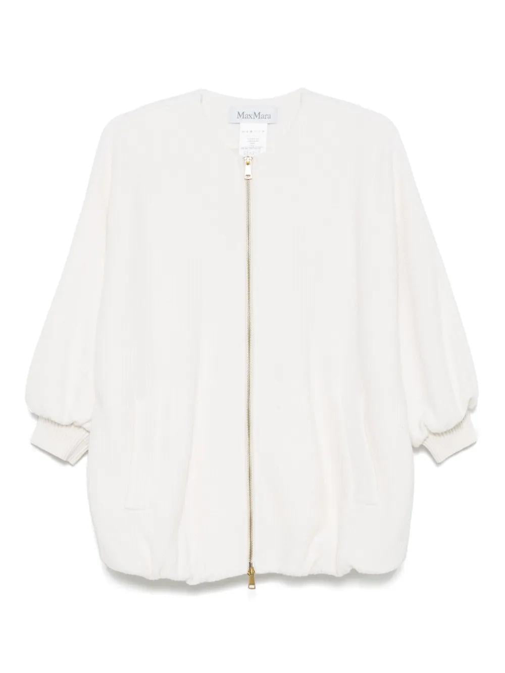 MAX MARA Wool and Cashmere Knit Jacket with Kimono Sleeves