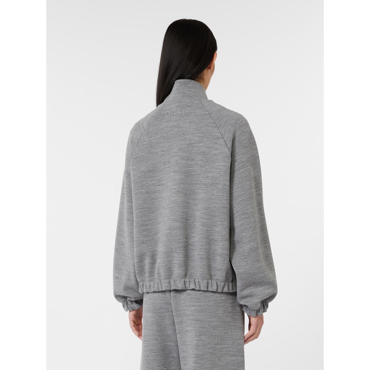 MAX MARA Loose Fit High Neck Sweatshirt with Two-Way Zip Closure