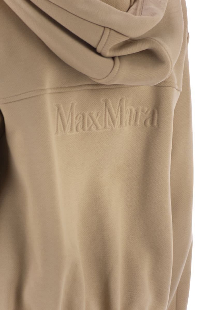 MAX MARA Contemporary Cotton Hooded Sweatshirt with Drawstring