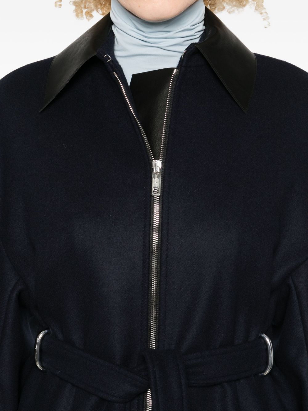 MAX MARA SPORTMAX Women's Double-Zip GENE Jacket with Leather Collar