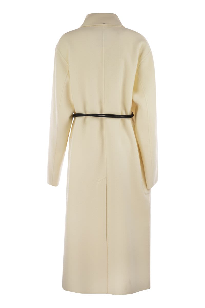 MAX MARA SPORTMAX Mini Double Breasted Peacoat with Knotted Tie Fastening