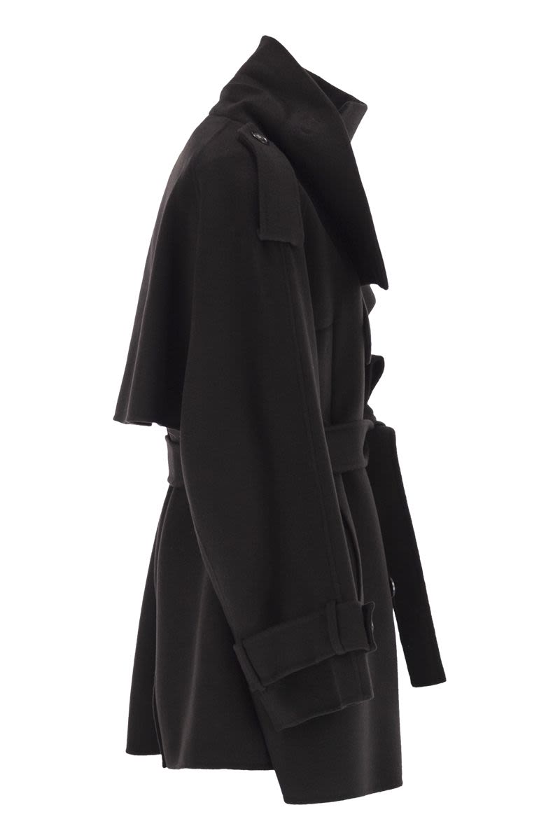 MAX MARA SPORTMAX Oversized Short Wool Trench Jacket