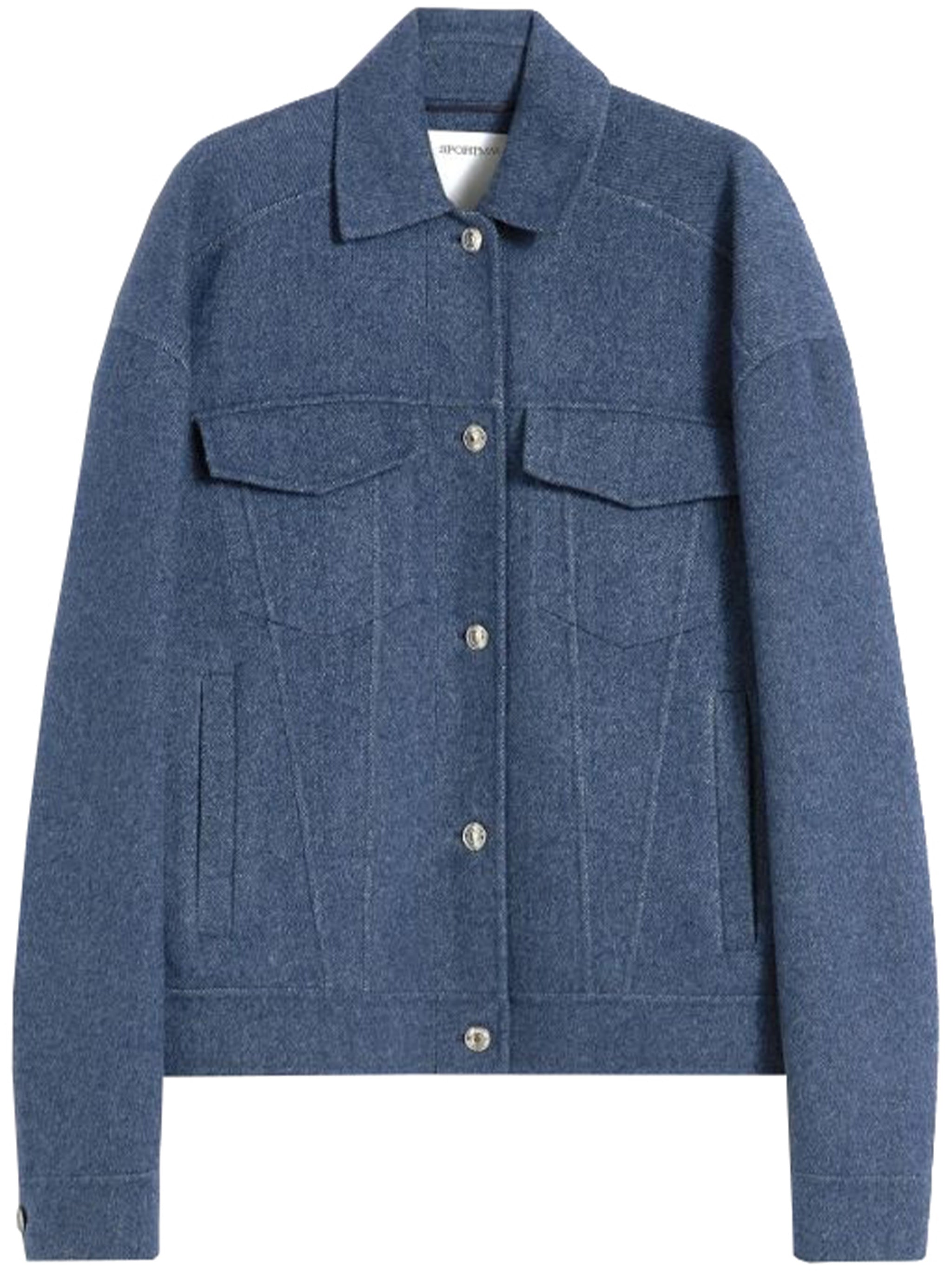 MAX MARA SPORTMAX Oversized Wool Jacket with Denim-Inspired Lines