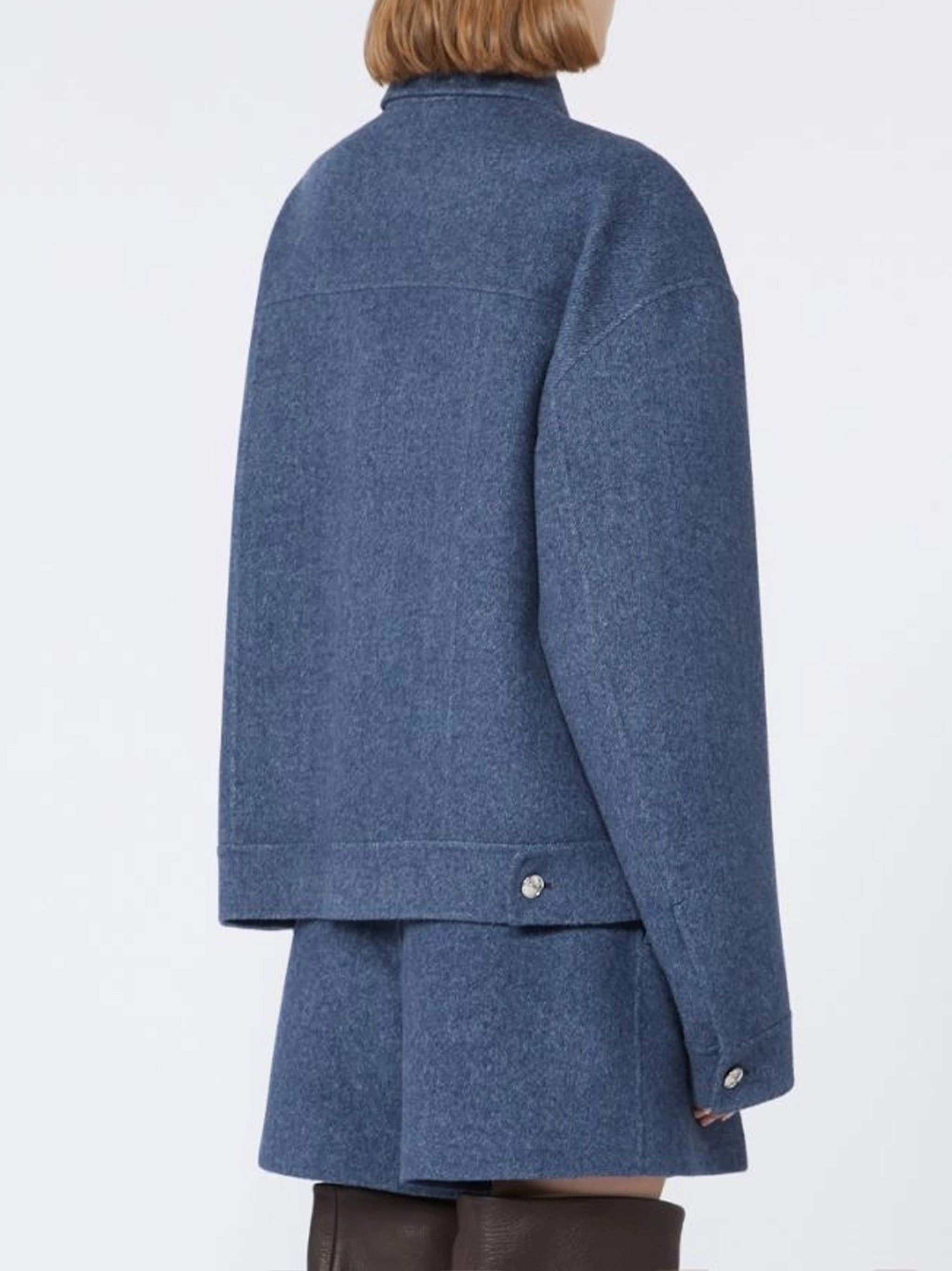 MAX MARA SPORTMAX Oversized Wool Jacket with Denim-Inspired Lines