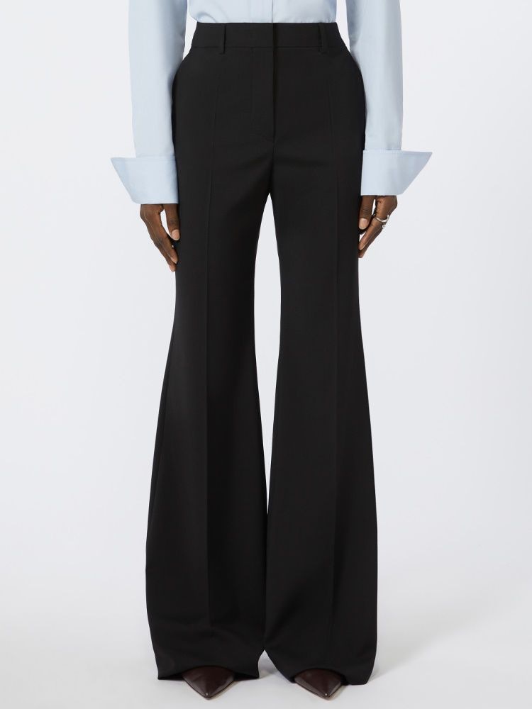 MAX MARA SPORTMAX Flared Bell-Bottom Wool Trousers for Women