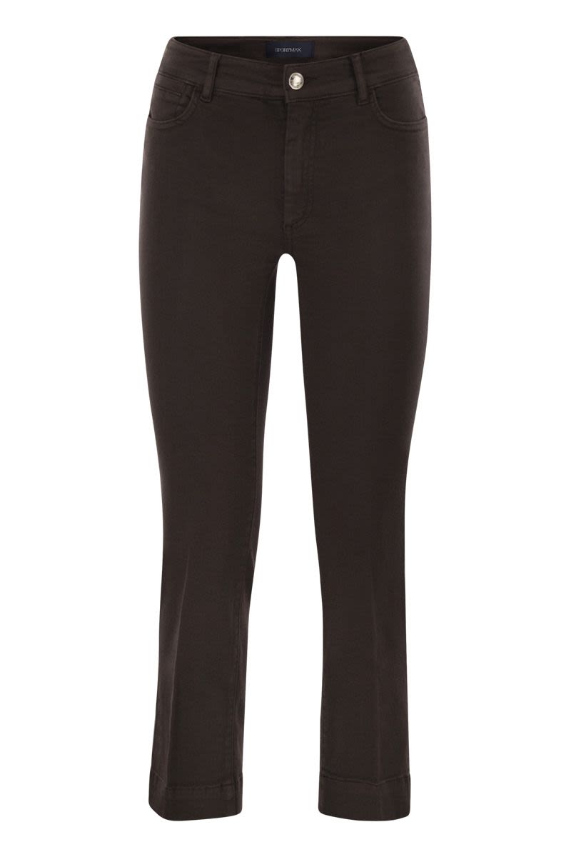 MAX MARA SPORTMAX Womens Mini Flare Cropped Denim Pants