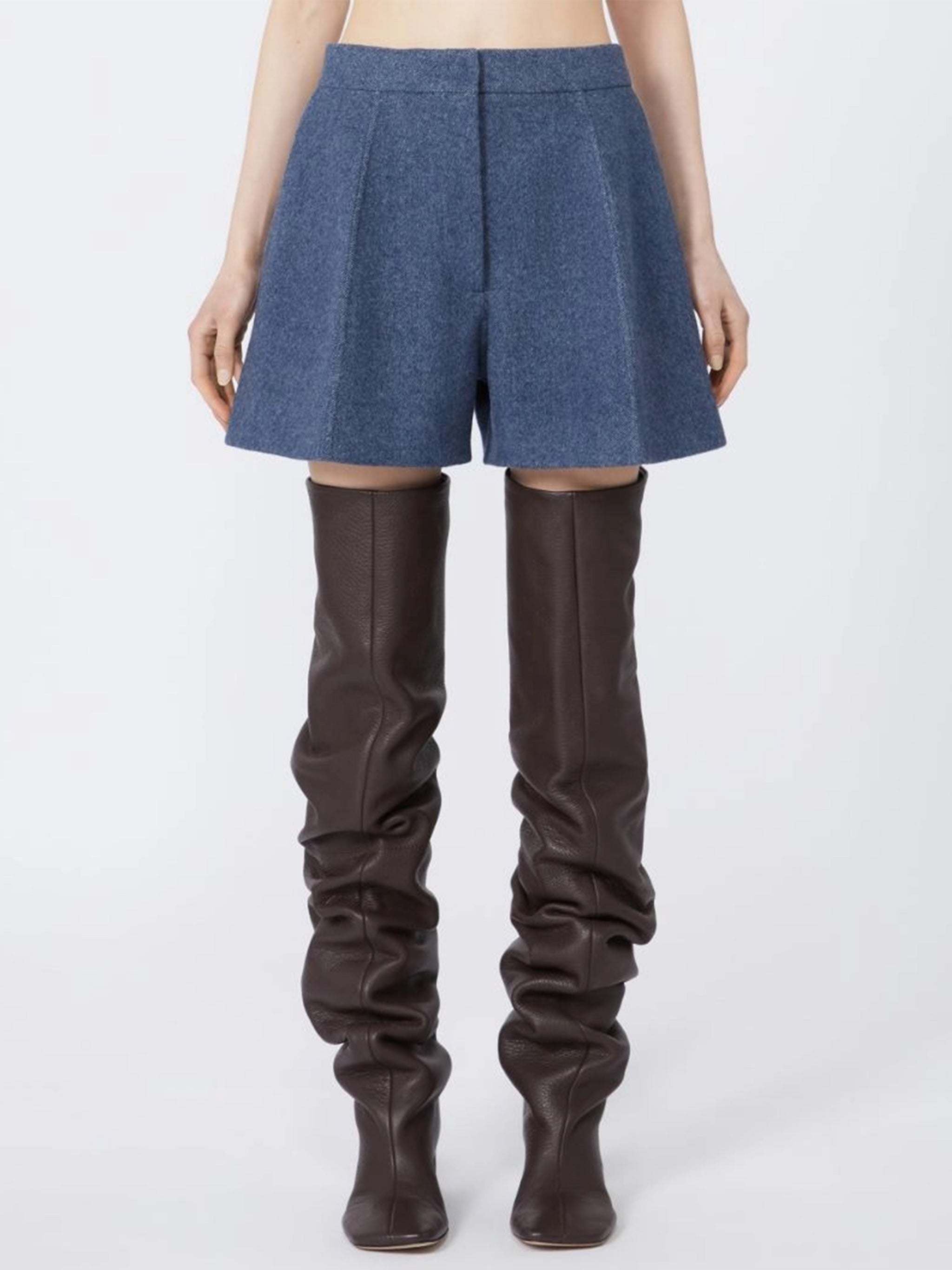 MAX MARA SPORTMAX Flared Double-Breasted Mini Bermuda Shorts