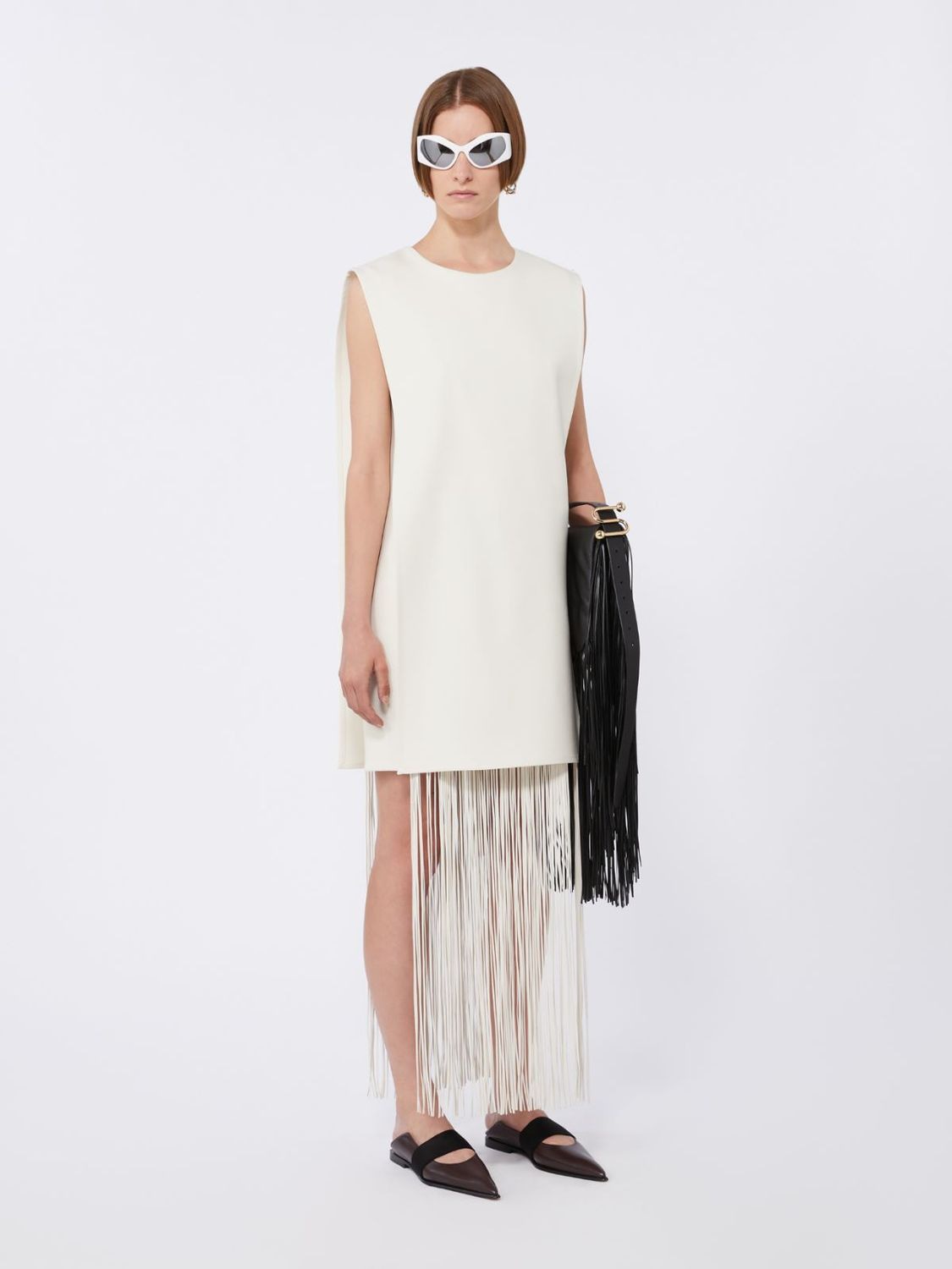 MAX MARA SPORTMAX Fringed Sleeveless Mini Dress