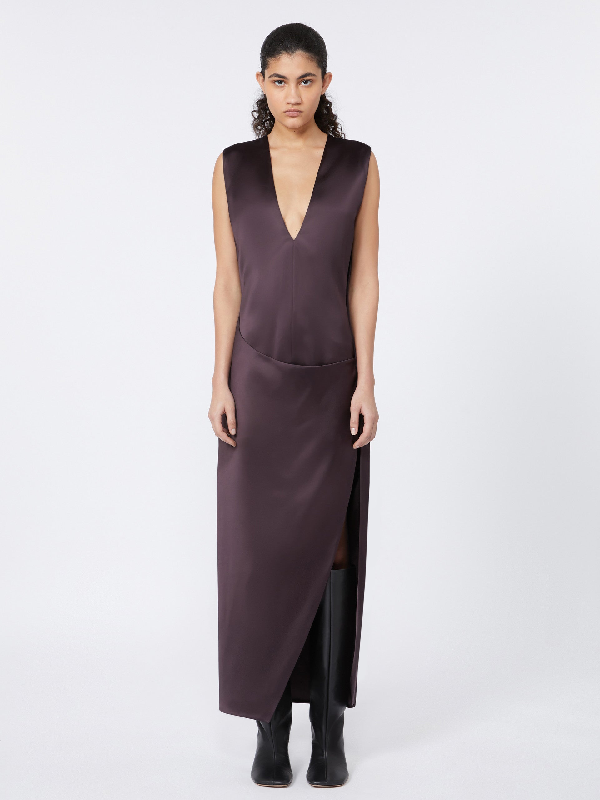 MAX MARA SPORTMAX Fitted Sleeveless V-Neck Wraparound Dress - Size 38