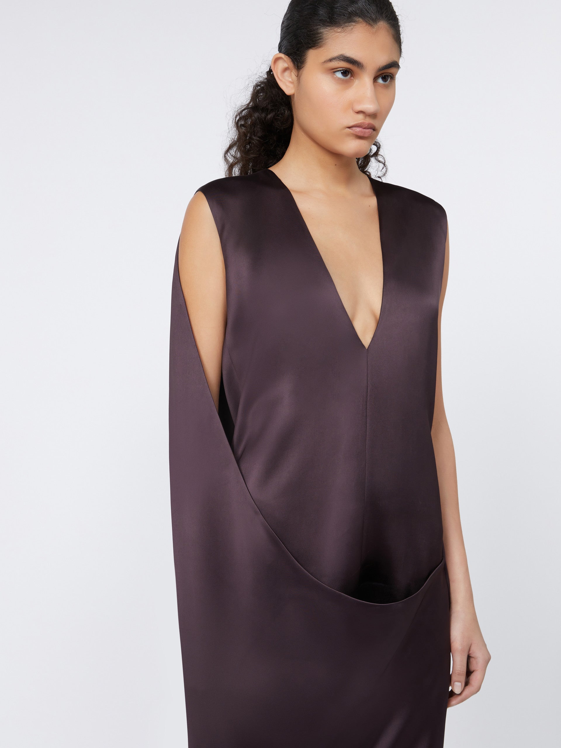 MAX MARA SPORTMAX Fitted Sleeveless V-Neck Wraparound Dress - Size 38