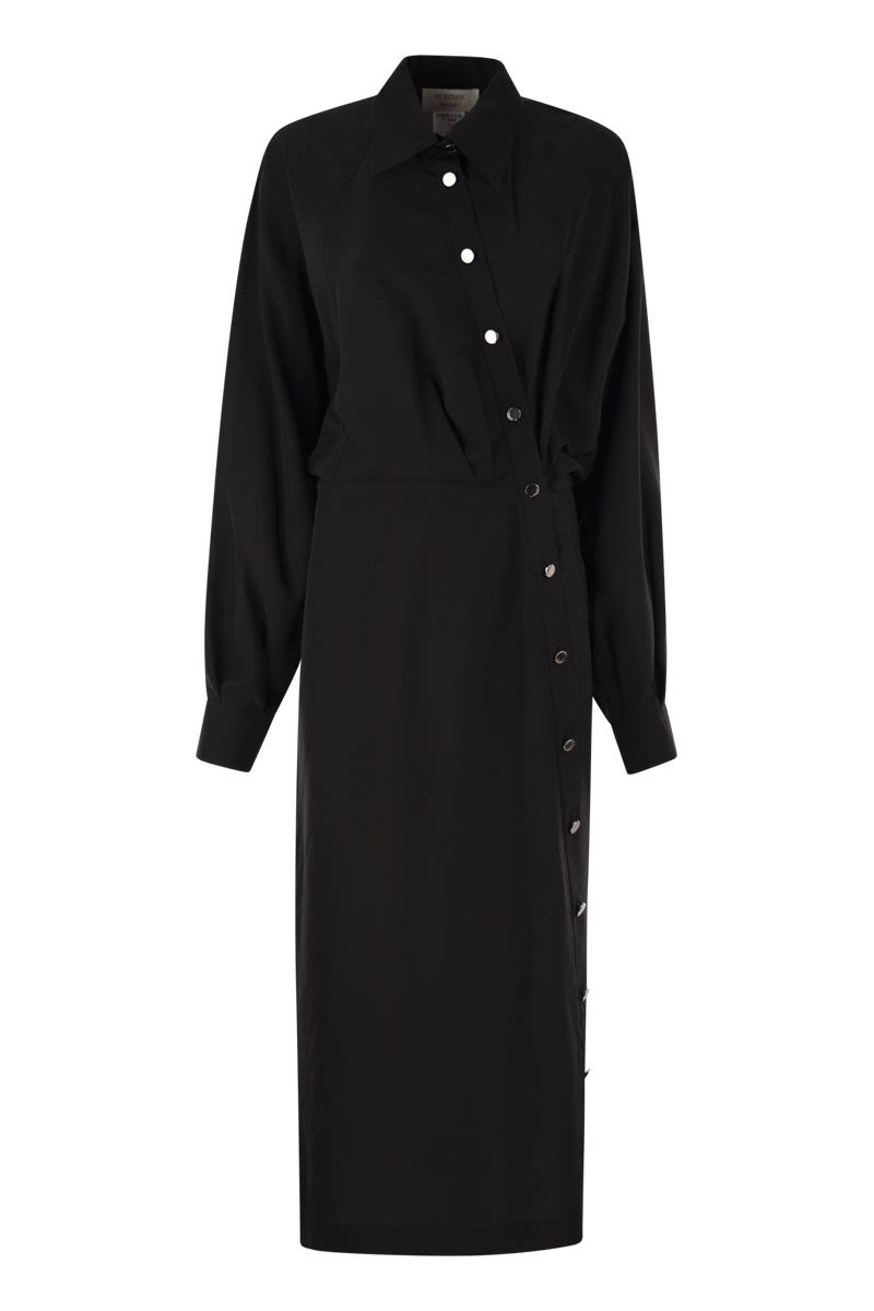 MAX MARA SPORTMAX Asymmetrical Shirt Dress with Oversized Fit