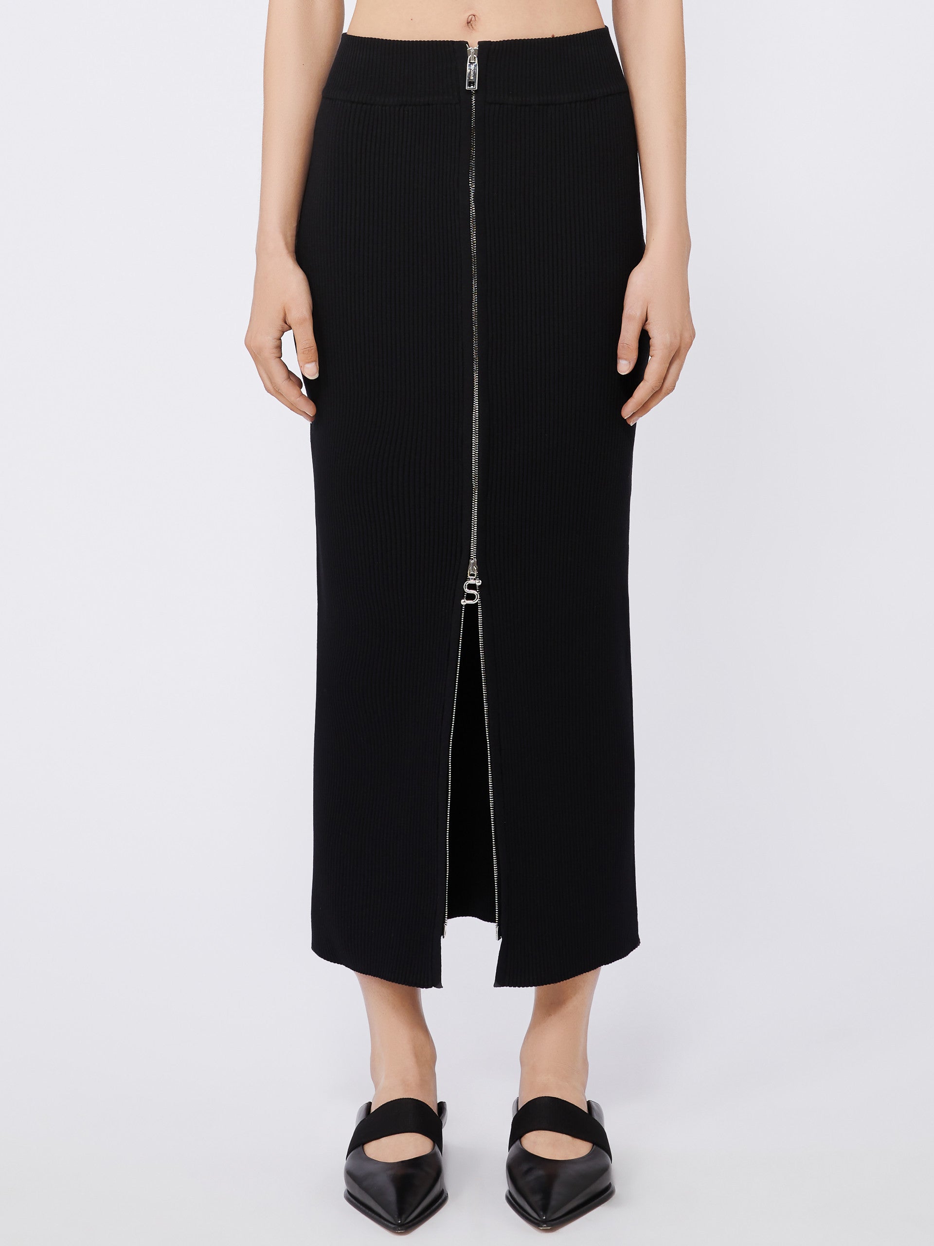 MAX MARA SPORTMAX Knit Pencil Skirt with Double-Slider Zip