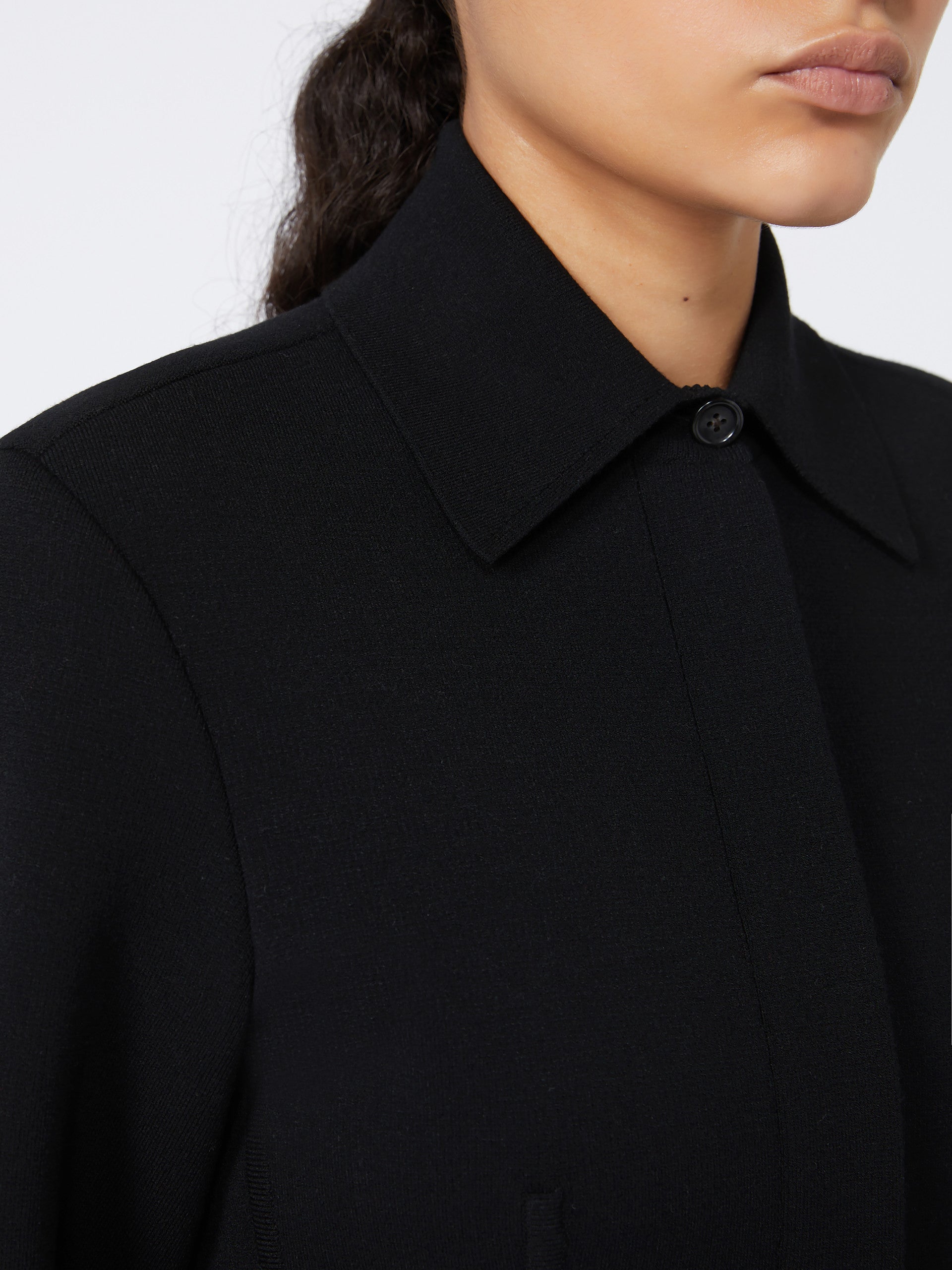 MAX MARA SPORTMAX Fitted Waist Shirt with Concealed Button Placket - Size S