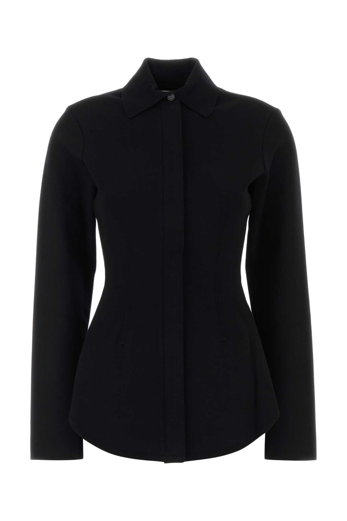 MAX MARA SPORTMAX Fitted Waist Shirt with Concealed Button Placket - Size S