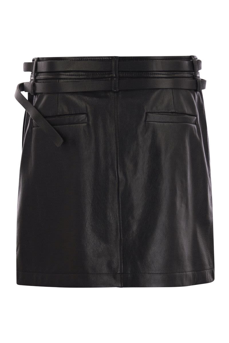 MAX MARA SPORTMAX Slim Fit Mini Leather Skirt