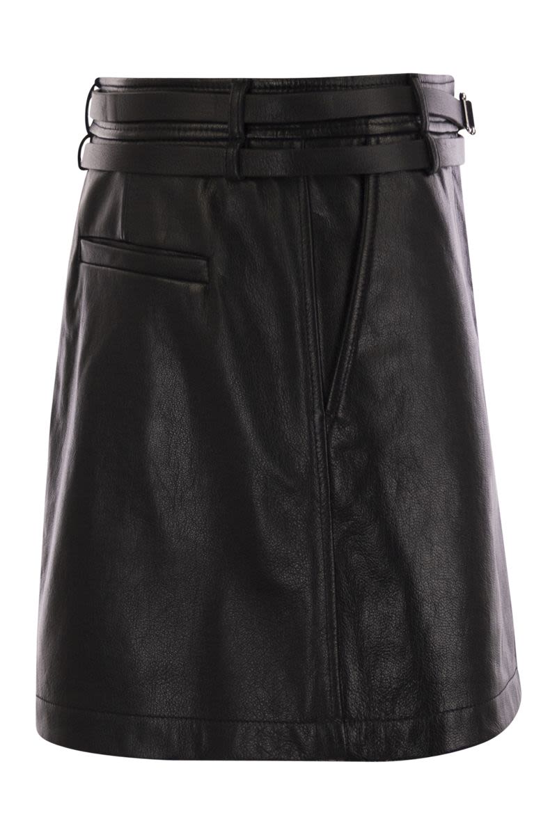 MAX MARA SPORTMAX Slim Fit Mini Leather Skirt