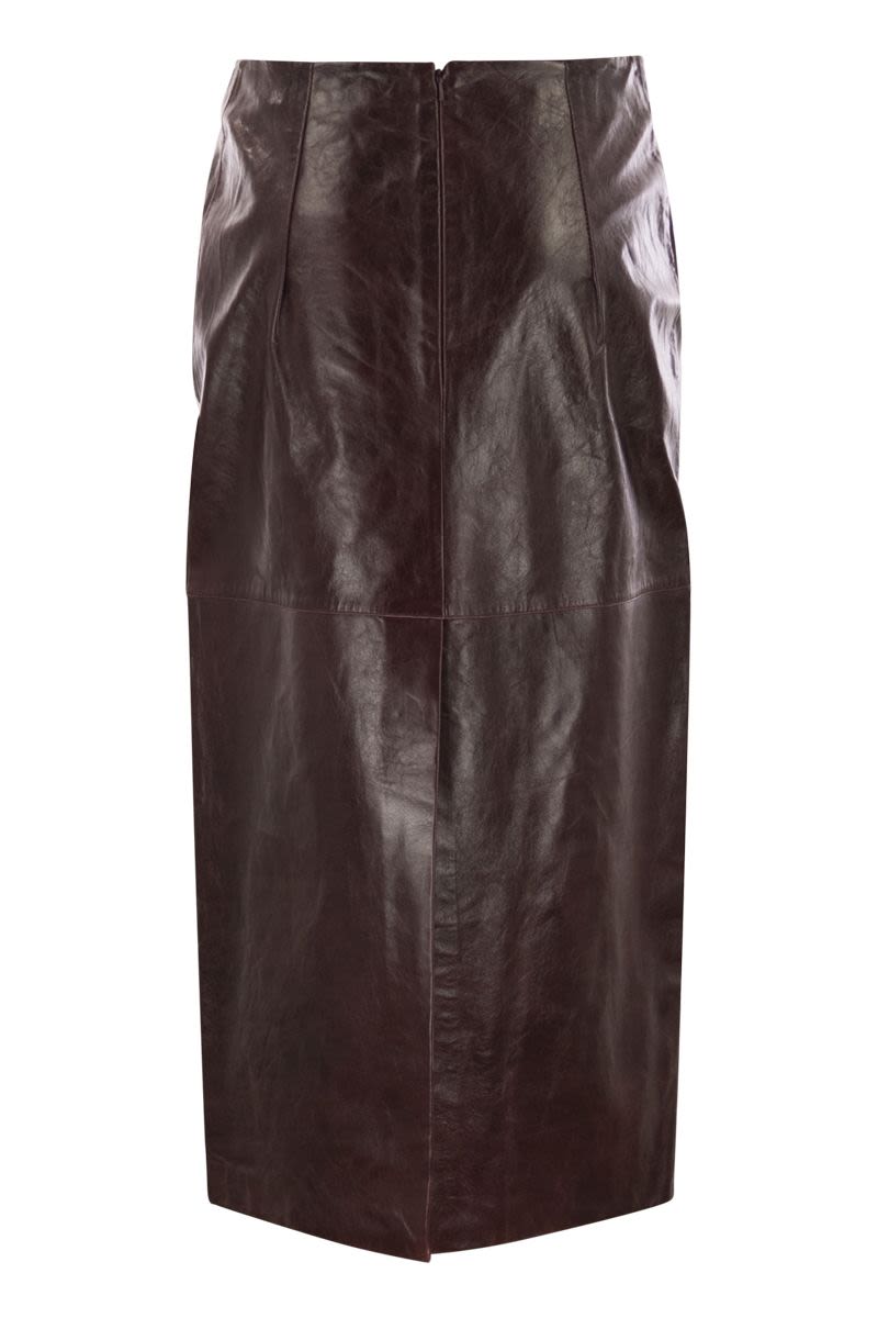 MAX MARA SPORTMAX Leather Midi Skirt